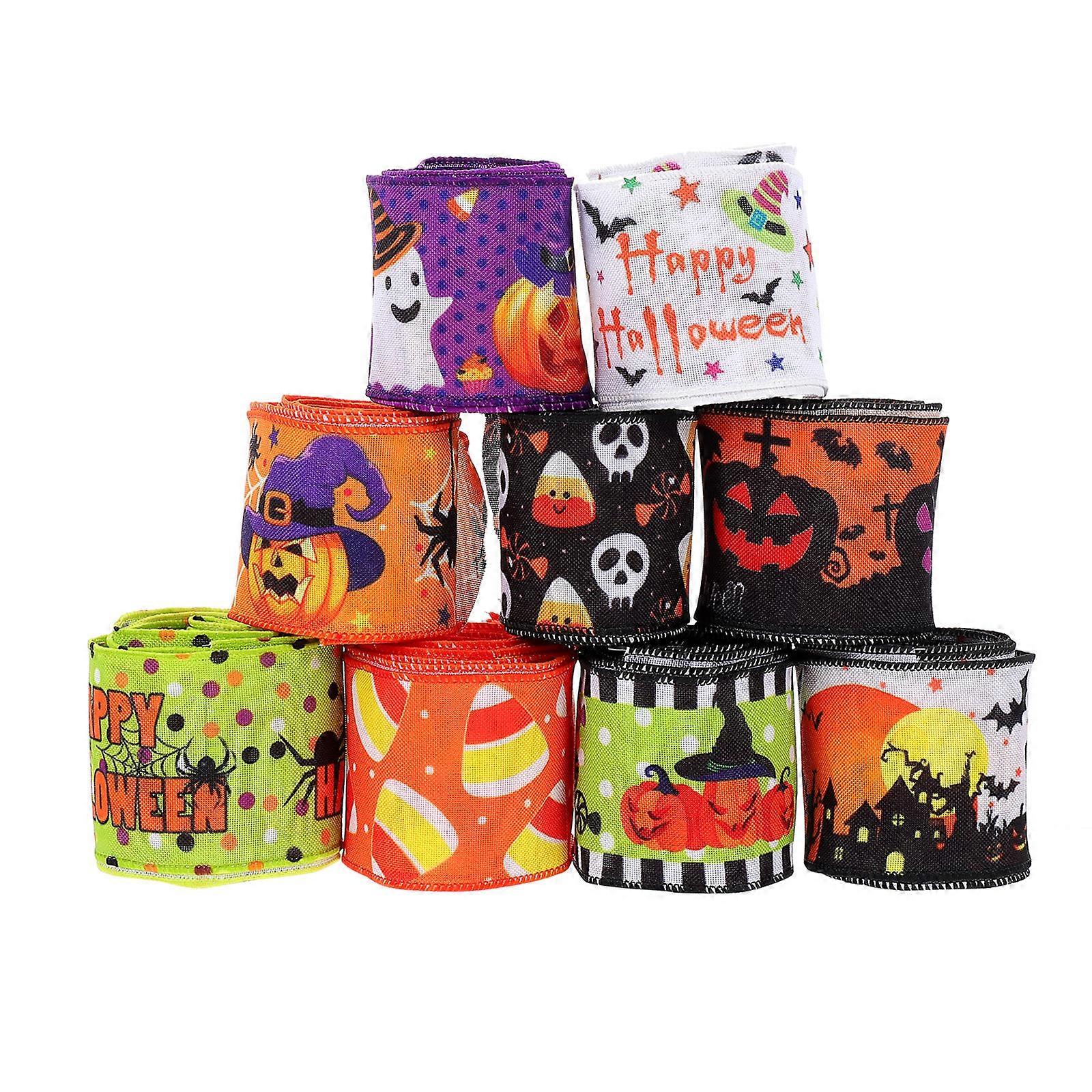 Colorful Ribbon Present Ribbon For Crafting Polyester Wrapping Ribbon Festivals Family Gatherings 9 Rolls