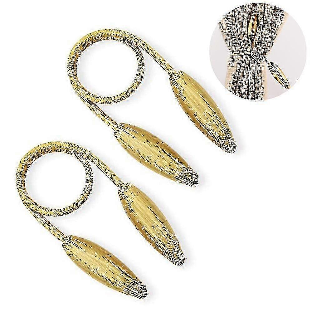 2 Pieces Magnetic Curtain Tie Backs - Convenient Drape Tie Backs, Clips Rope Holdbacks for Home