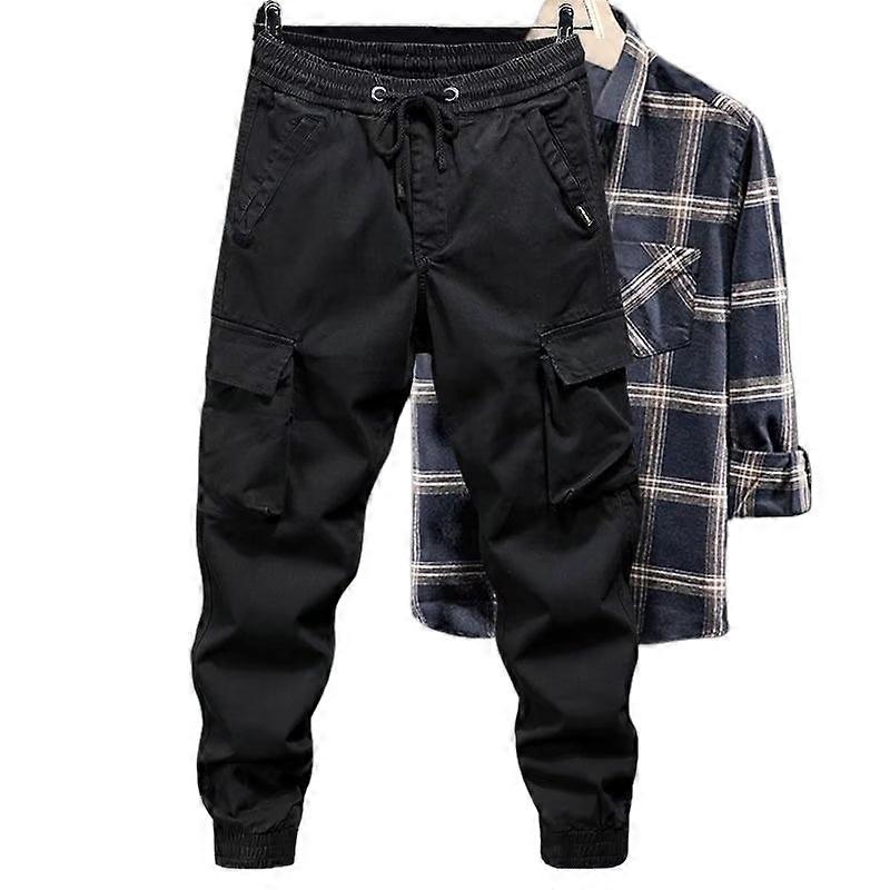 Spring Autumn Work Pants Men New Loose Large Size Outdoor Cuffed Trousers Multi