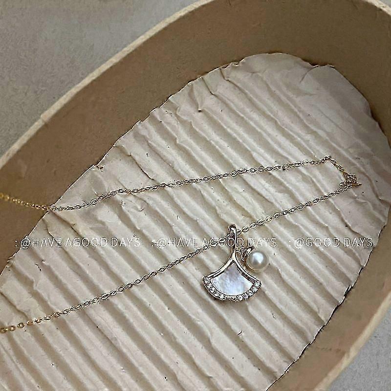 Simple shell pearl geometric necklace neck chain temperament niche design sense all-match