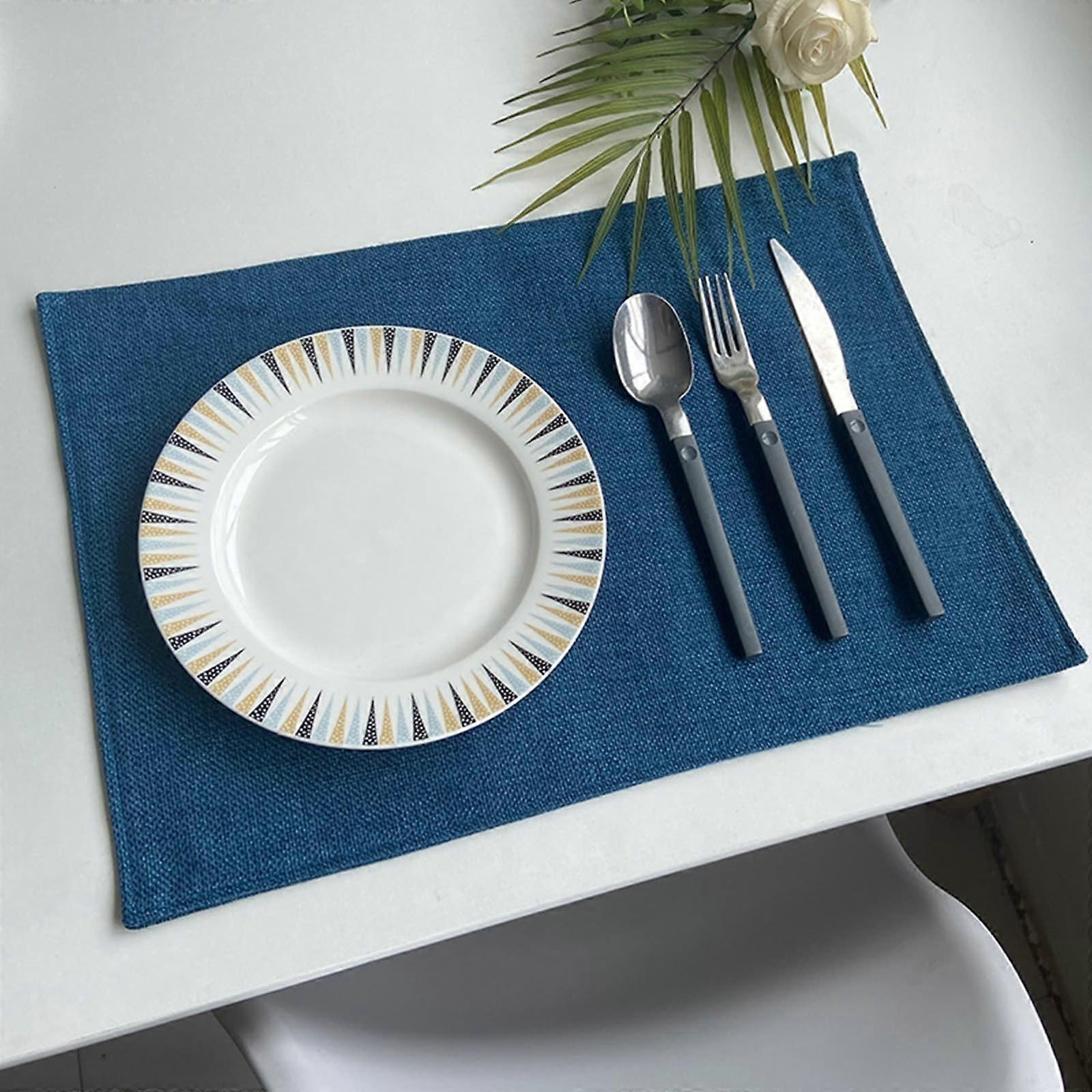 6Piece Set Washable Modern Square Table Placemats, Polyester NonSlip, 30x45CM