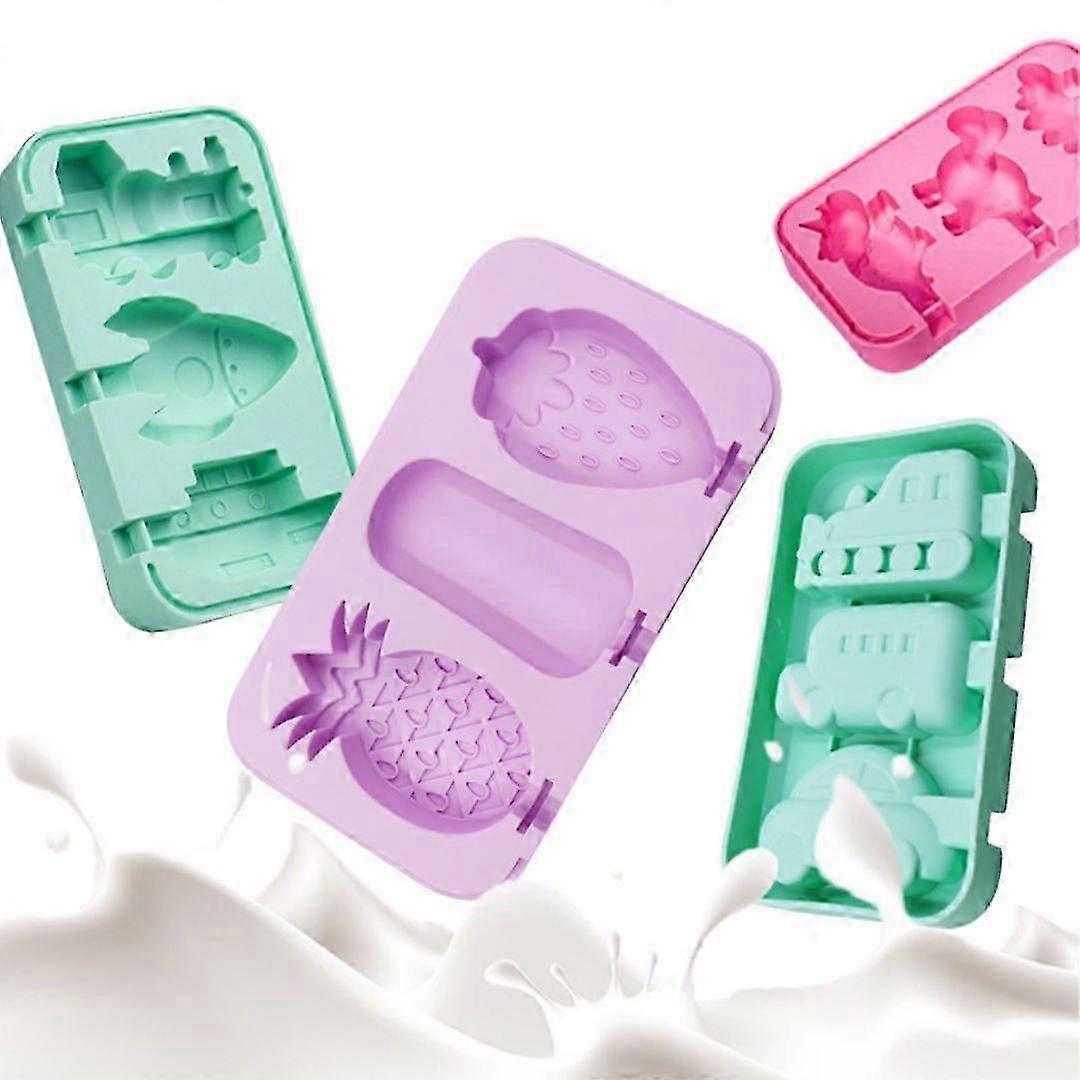Forme de înghețată, Forme de înghețată din silicon pentru copii, Forme de înghețată, Mucegai Cakeicle, Baton de înghețată DIY, Mucegai pentru animale de fructe
