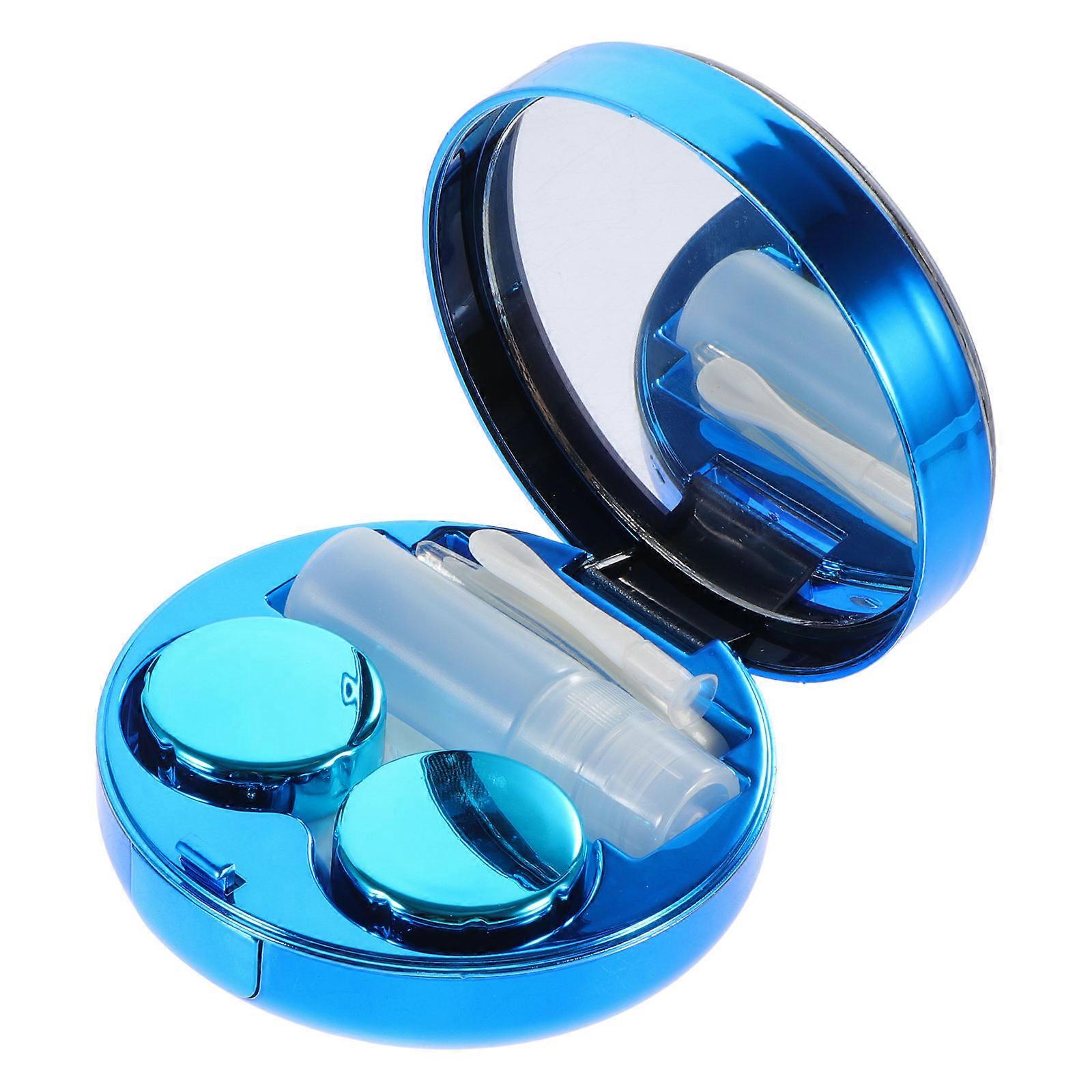 It looks like you're sharing a product title or description for a **travel eye care kit** that includes a **plastic lens case holder** and **storage