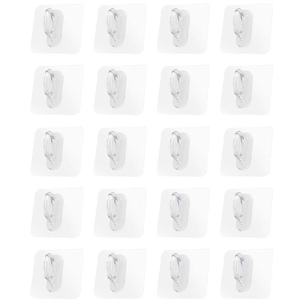 Transparent Self Adhesive Heavy Duty Circle Hooks Multipurpose Wall Hangers for Bathroom, Kitchen, Spray Bottle Storage & Key Organization (20 pcs)