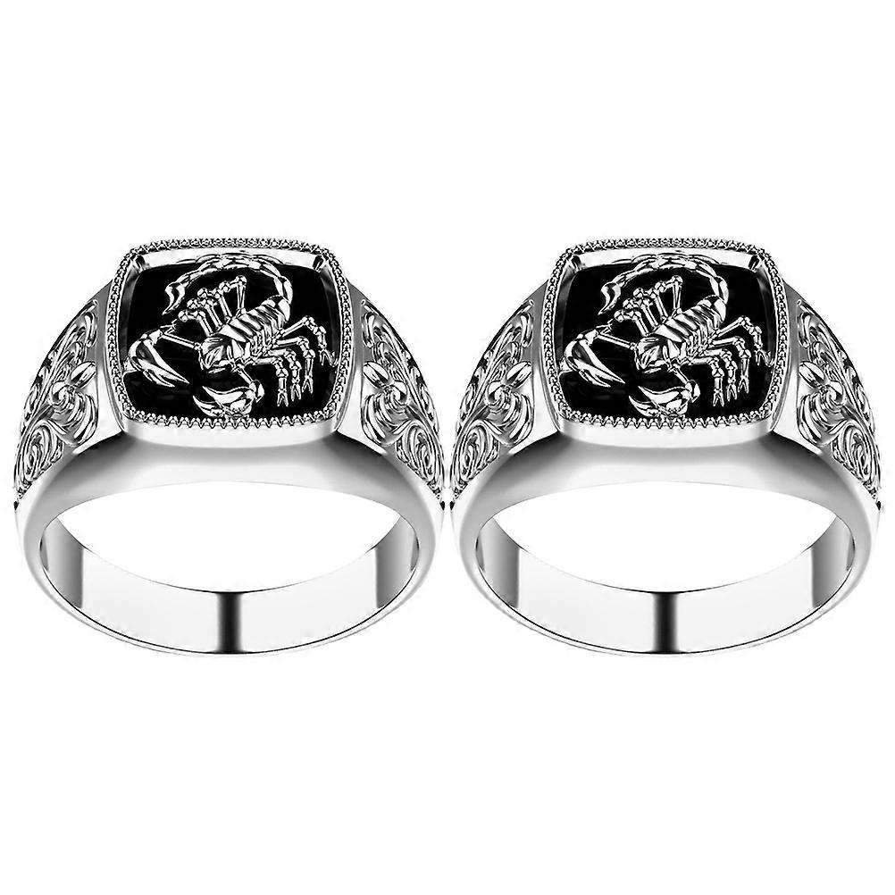 Punk Inspired Scorpion Jewelry Statement Piece Daily Wear 2Pcs Men Fashion Accessory