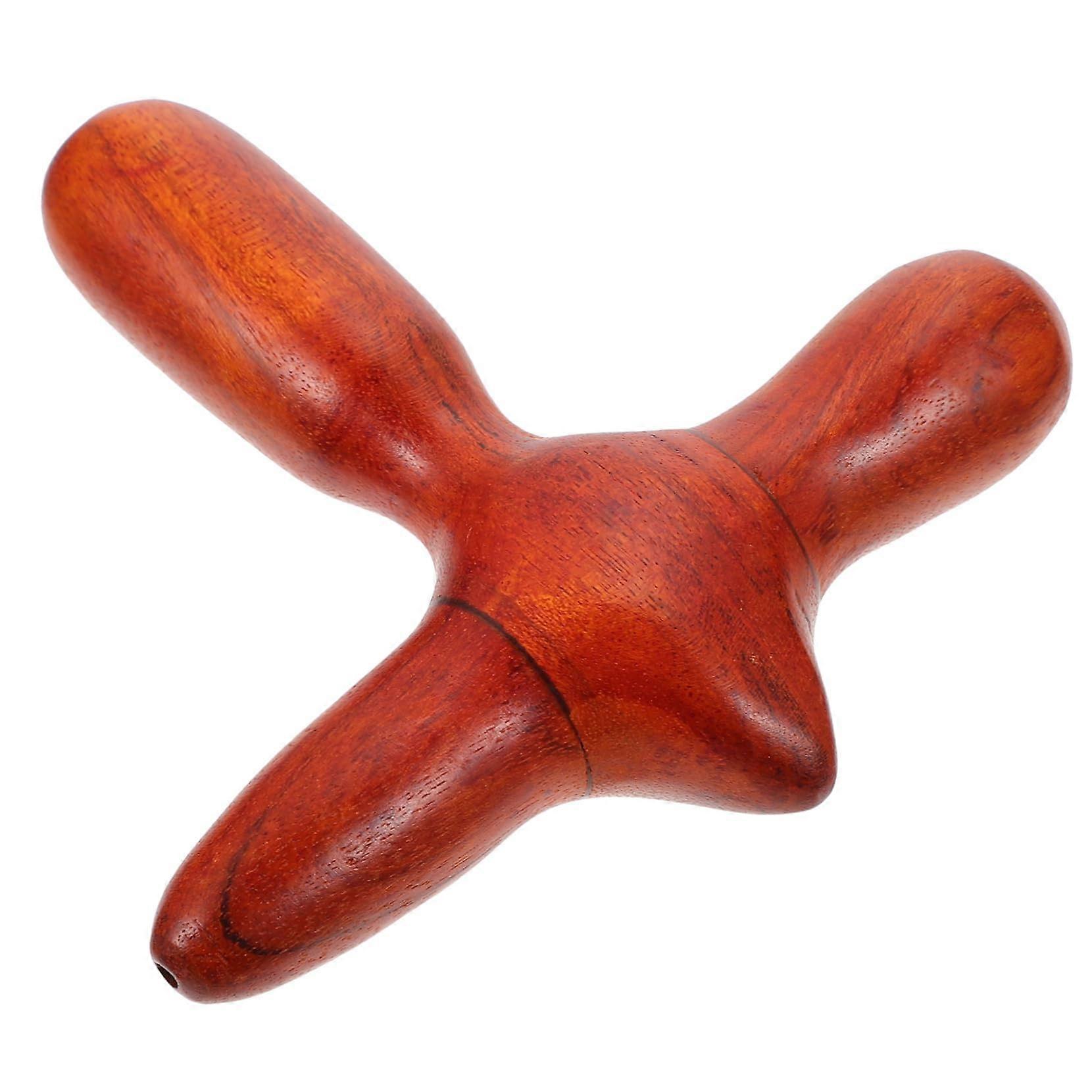 Acupuncture Stick Cross Scraping Jade Massage Board 13x12x2cm Red