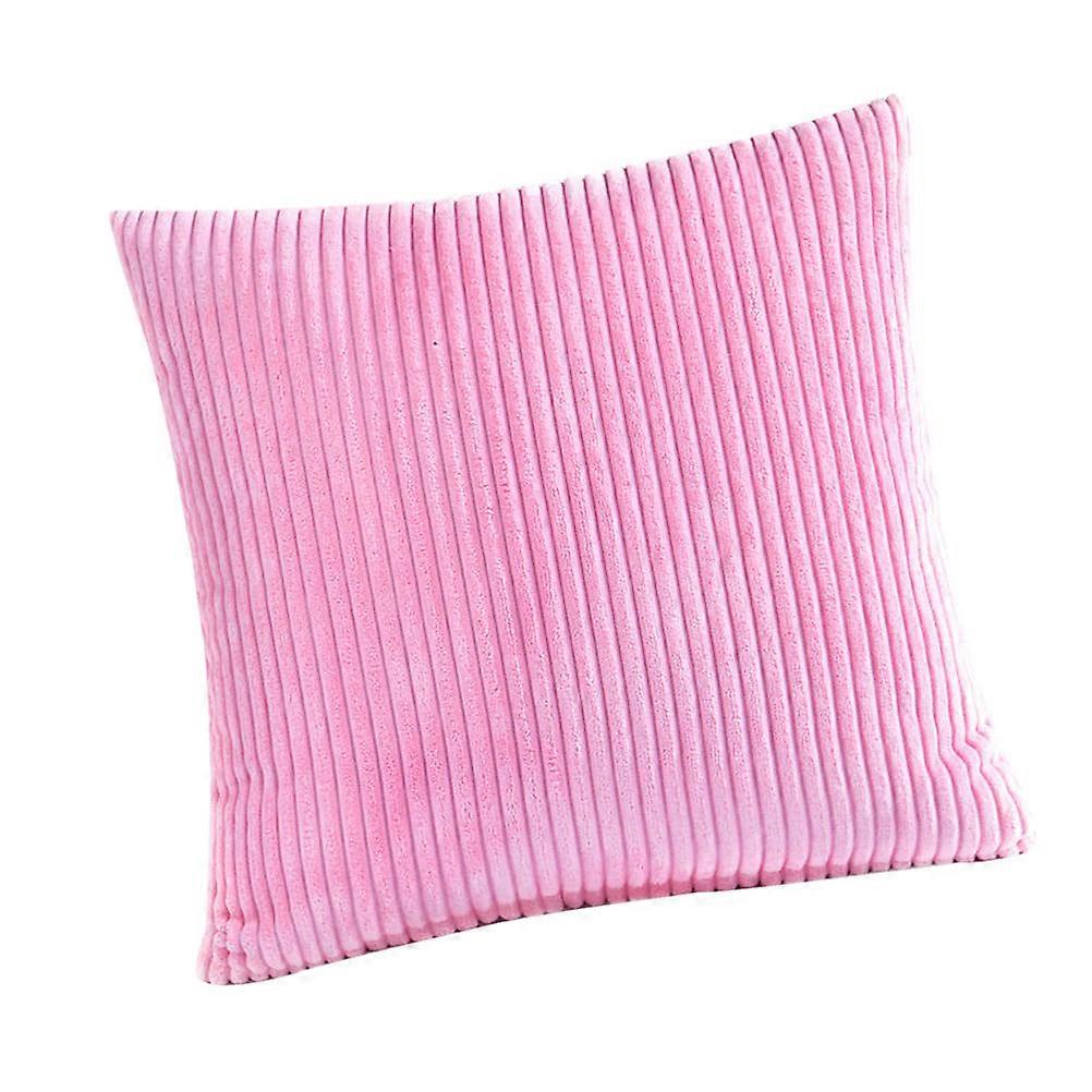 Decorative Pillowcase for Sofas Pink Corduroy 43x43cm Fashionable Simplicity Design Home Decor 1Pack