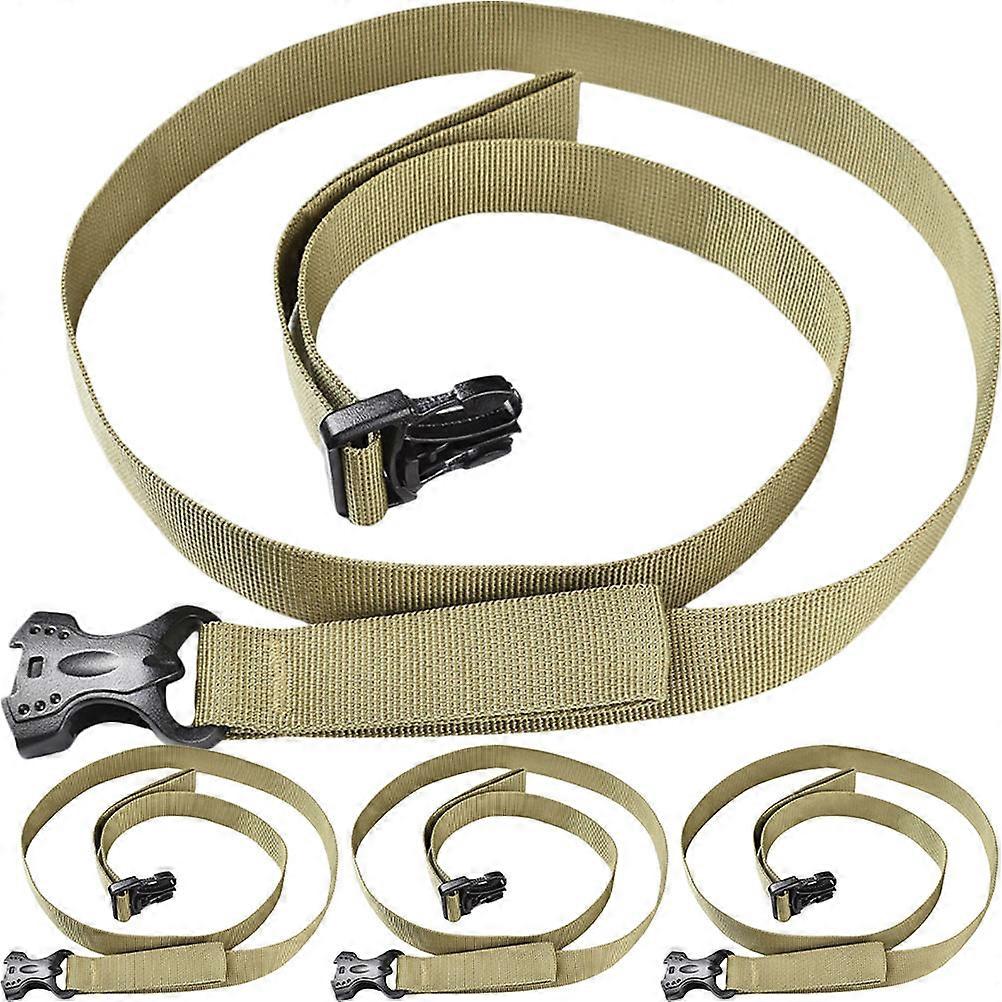 Lashing Straps With Buckles Packing Straps For Camping Supplies Khaki Flat Style Quick Release Buckle 4Set