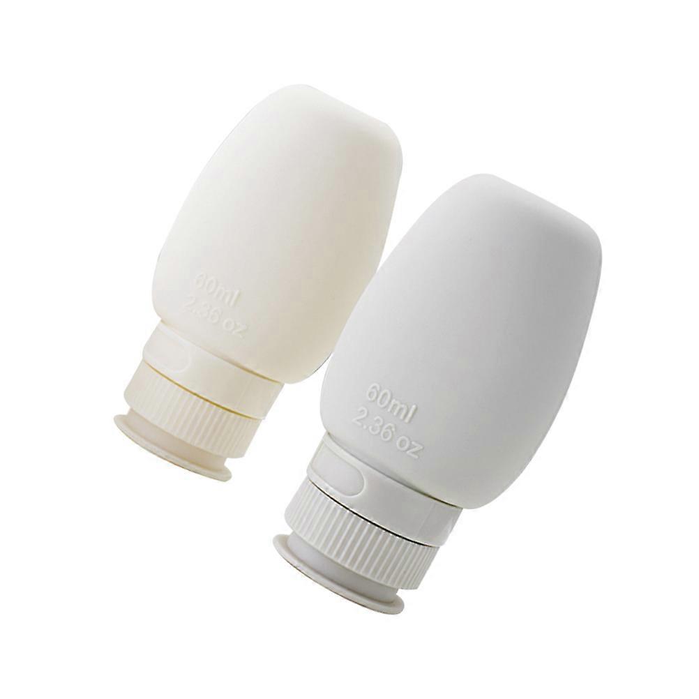 Mini Lotion Bottles Portable Travel Bottle Cosmetic Container Refillable 60ml Beige 2Pcs