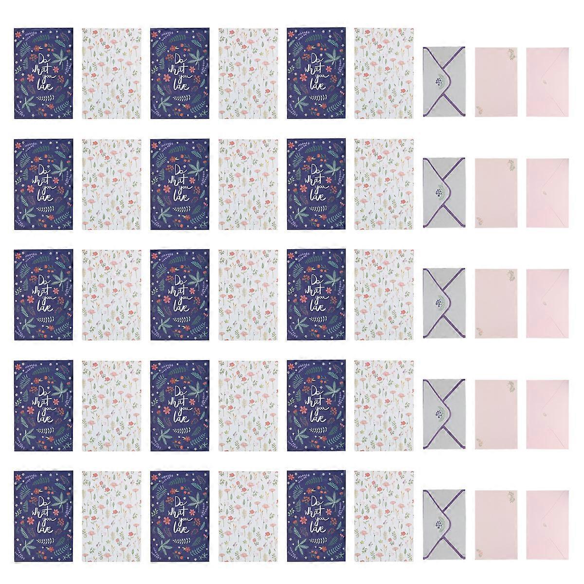 45pcs Floral & Animal Print Envelope Paper Set – Beautiful Letter Writing Paper for Home Use – Assorted Designs