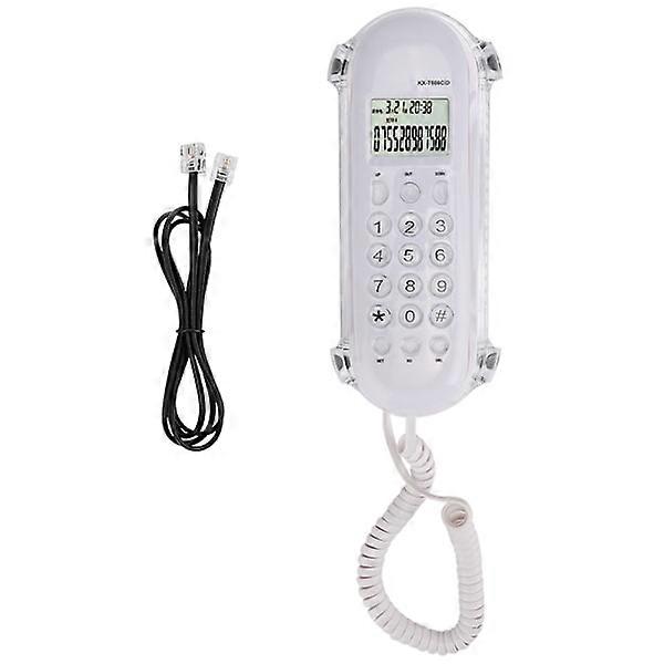 発信者ID電話、家庭用、オフィス用ミニウォール電話、白