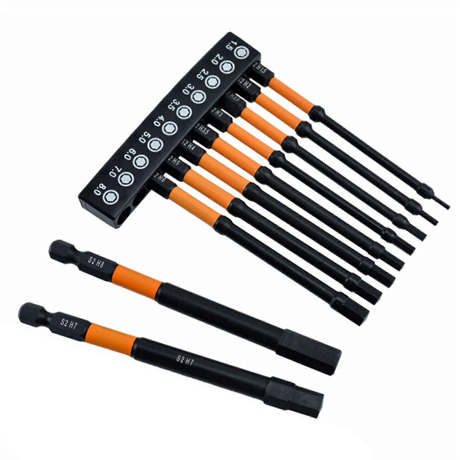 10Pcs Hex Screwdriver Drill Bits Set with 1/4 Inch Quick Release Shank Screwdriver Bits Key Drill Bits