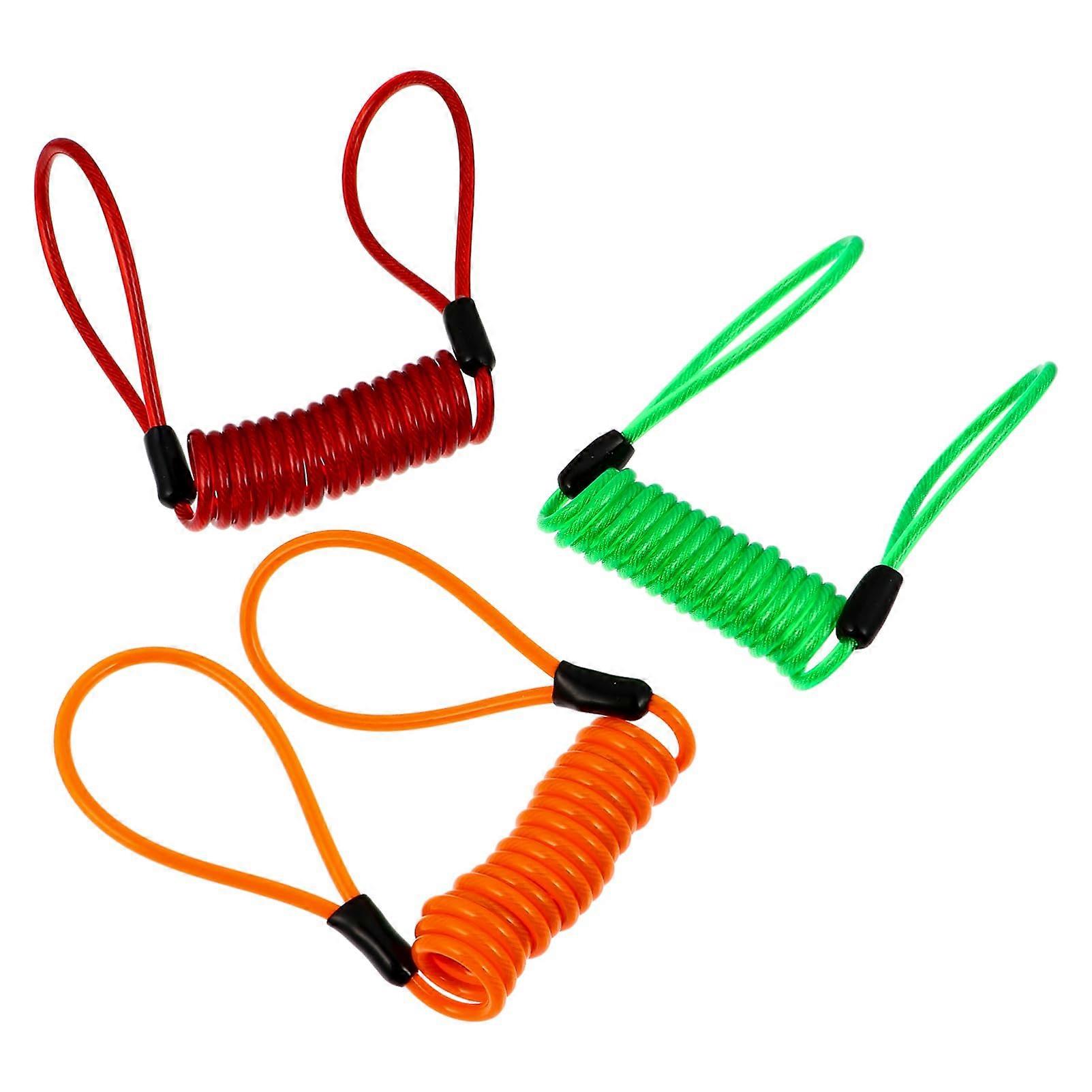 3 Pieces AntiTheft Reminder Wire for Motorcycle Disc Brake Locks, Durable Security Cable, Flexible and LongLasting, Random Color, Random Color