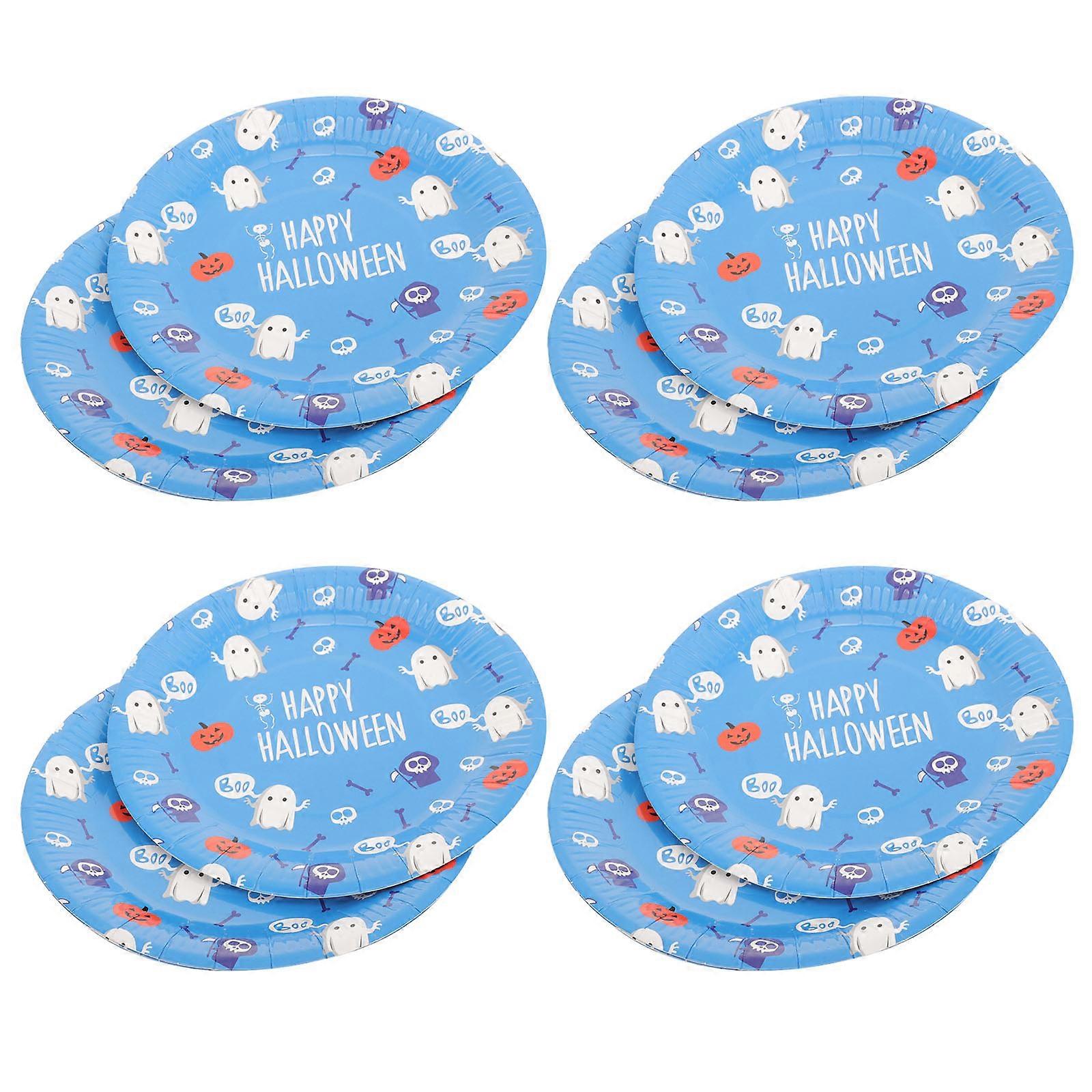 Colorful Party 8Pcs Paper Assorted Color Round Shape Designed For Halloween Dessert And Party Supplies