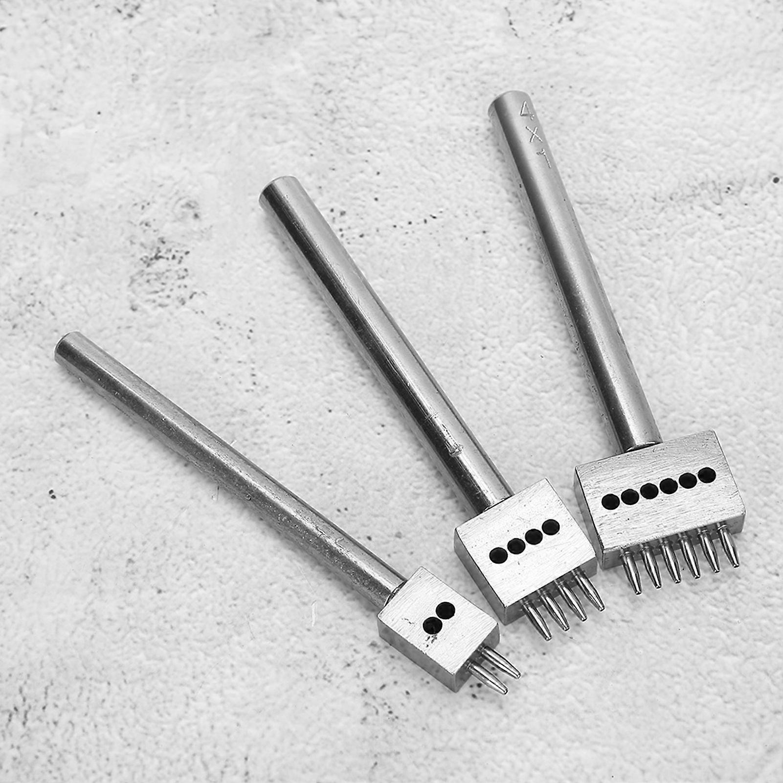 3PCS间距打孔工具DIY皮革工艺打孔套装皮带打孔器(4mm(2 + 4 + 6))