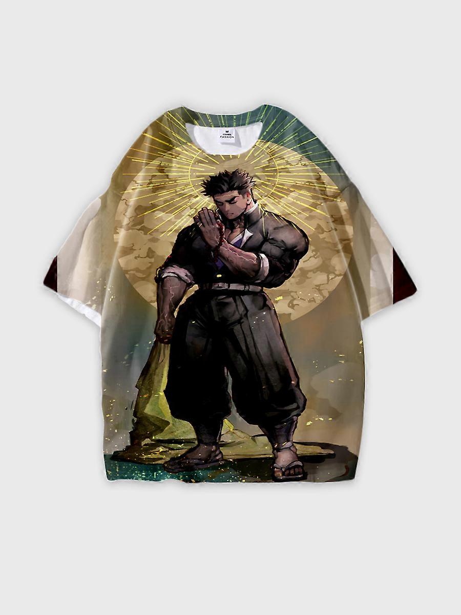 T-shirt round neck Character Pattern loose short sleeve P176