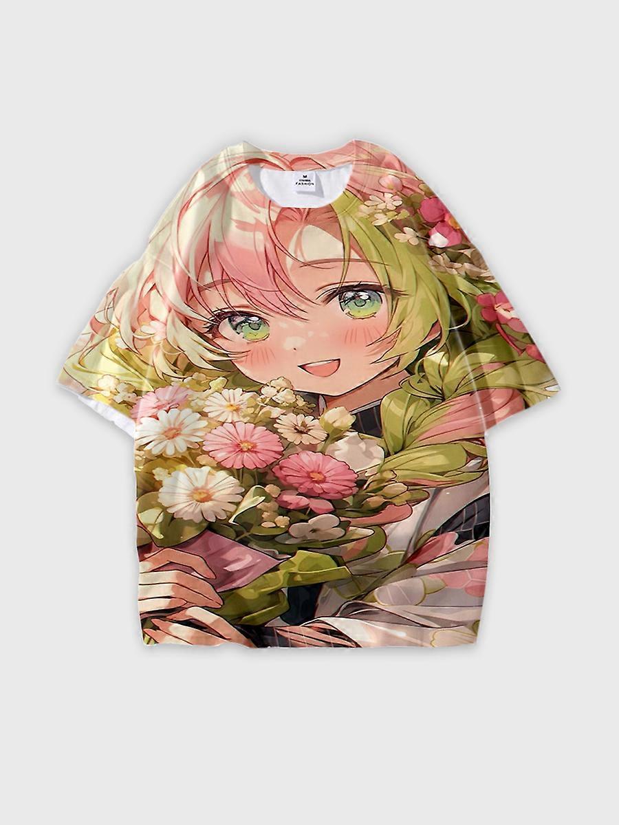 T-shirt round neck Character Pattern loose short sleeve P140