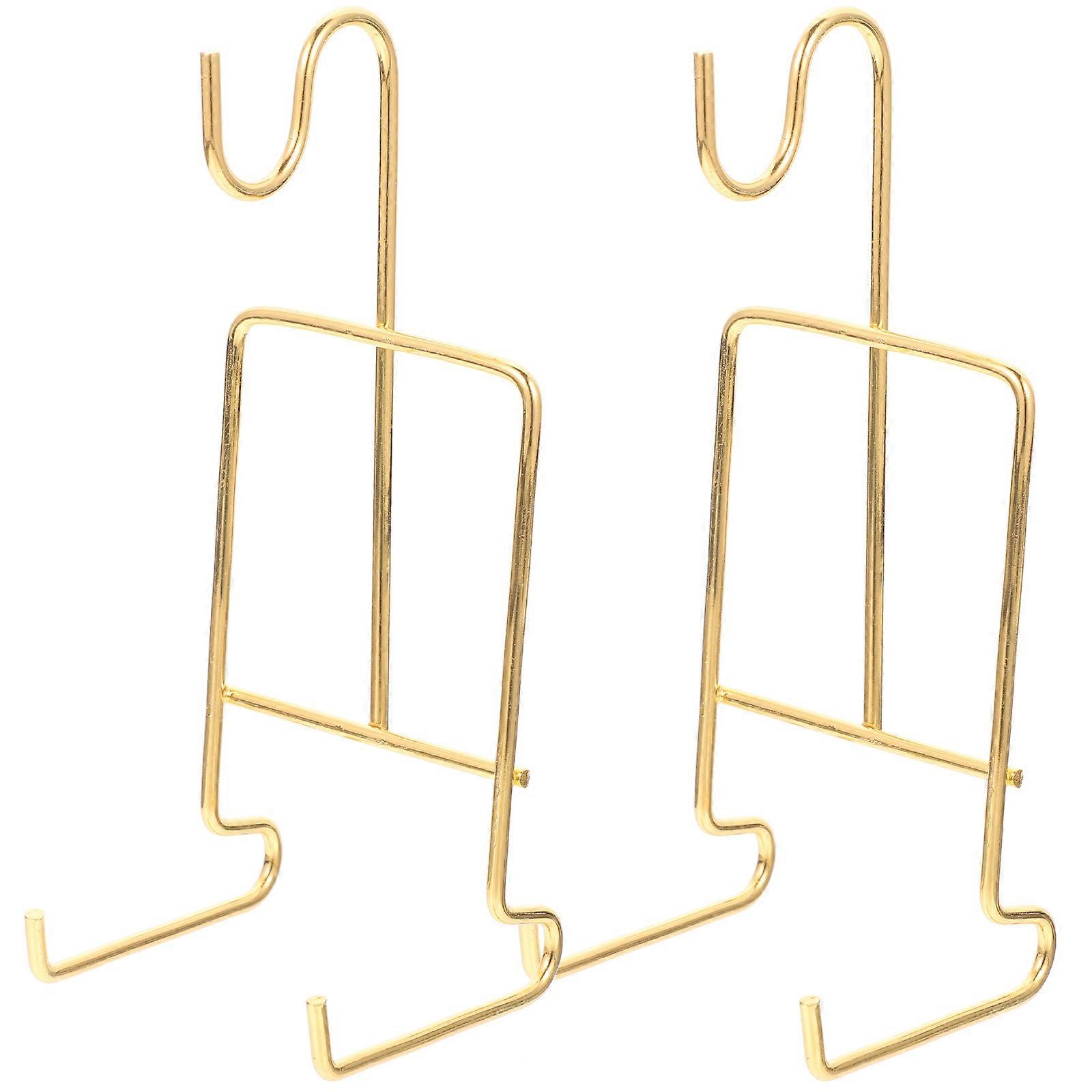 Golden Mug Holder Set for Outdoor Use Solid Construction 2Pcs