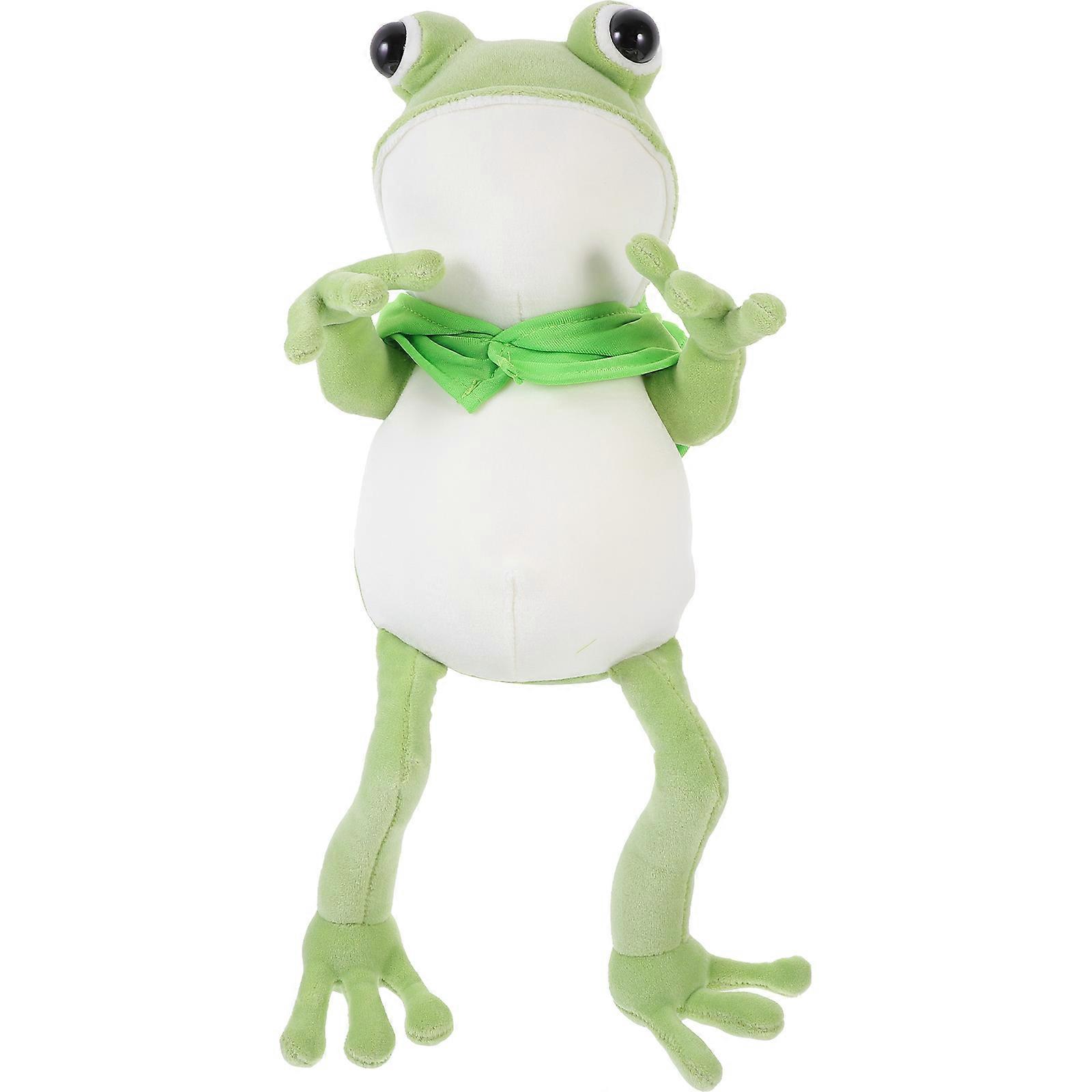 Soft Plush Frog Doll Stuffed Animal Decorative Pillow for Home Sofa Bedroom Green Gift