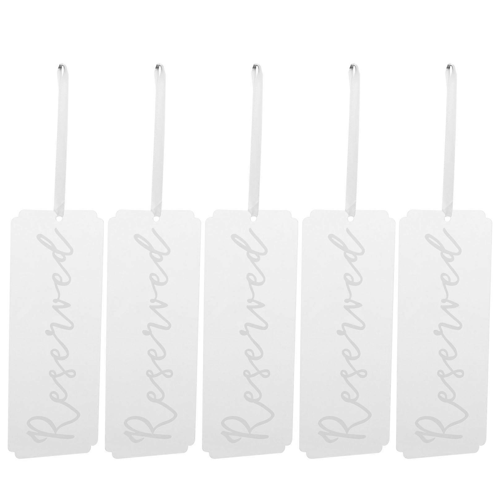 MLINS 5pcs Wedding Chairs Reserved Signs with Hanging Acrylic Tag for Seating Arrangements