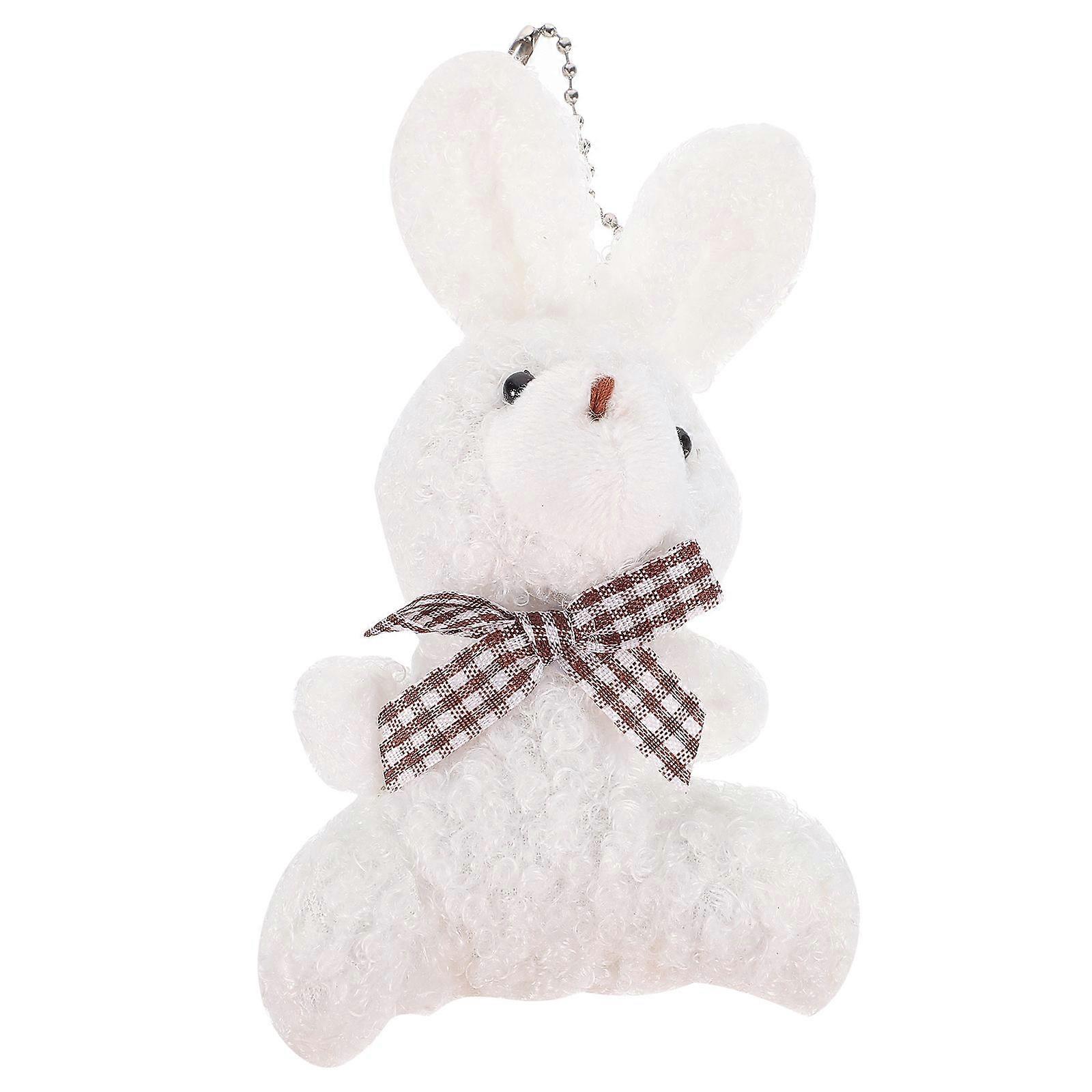 Hanging Key Chain Fluffy Bag Pendant Bow Tie Design Flannel Material Daily Use 1Pcs