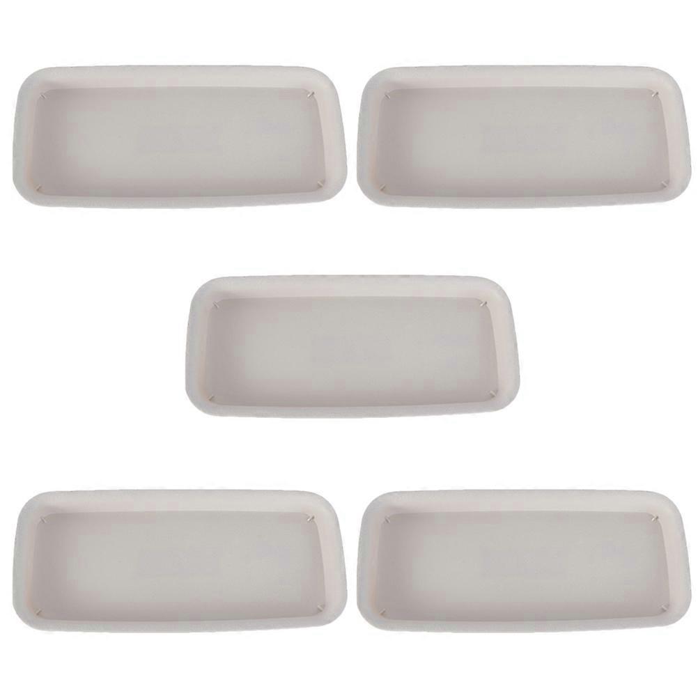5Pcs Beige Rectangular Plant Tray with Durable Plastic for Pots Garden and Fruit Storage
