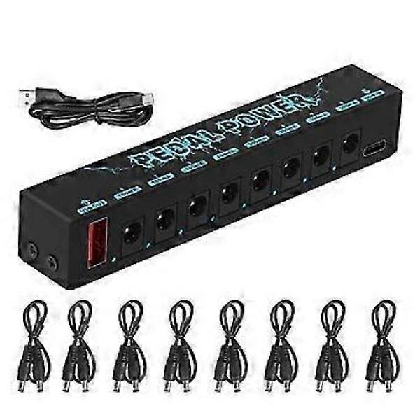 5V gitarrpedal strömförsörjning 8 utgångar, bärbar pedalbräda strömförsörjning, gitarr effekter effekt