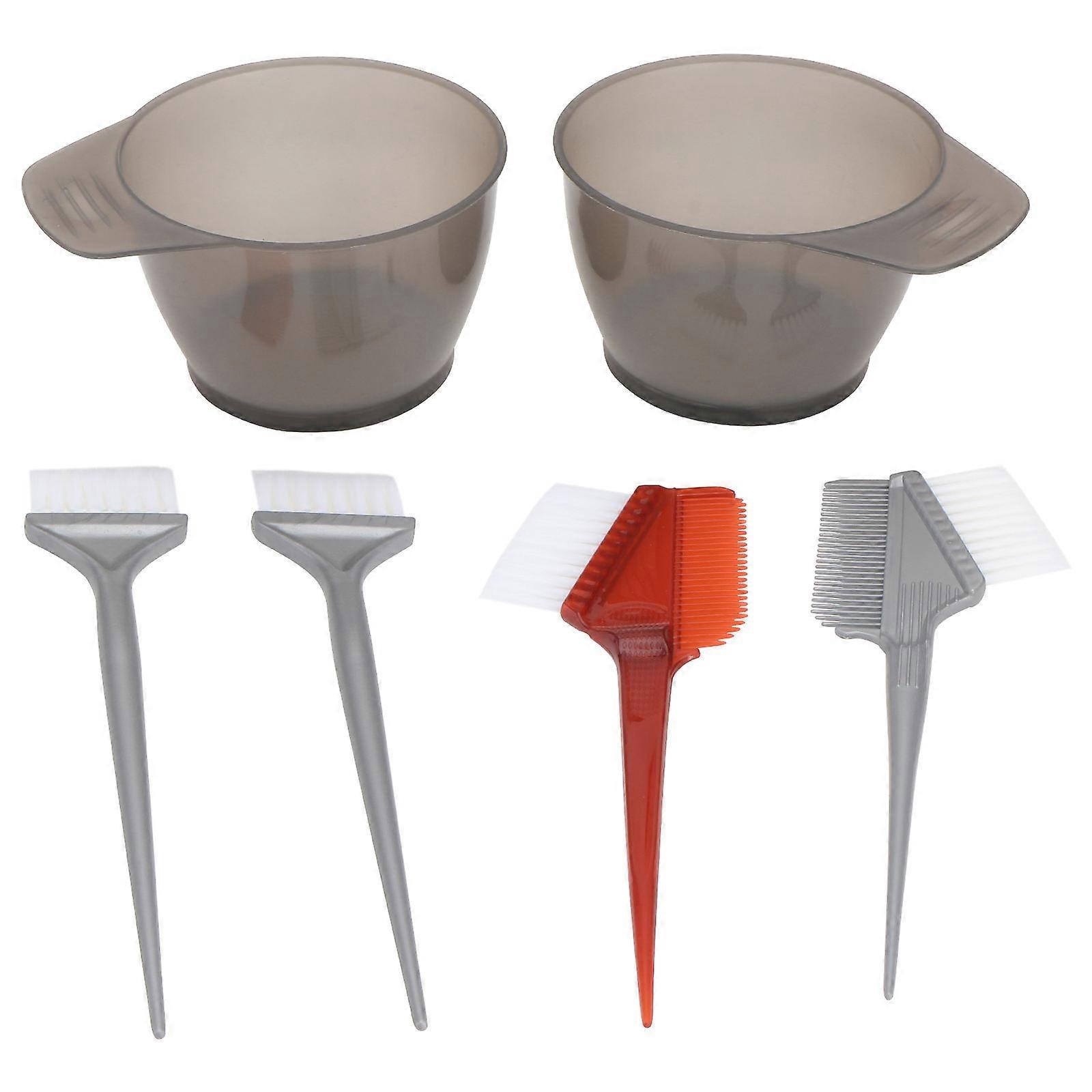 2pcs Hair Dye Mixing Bowls with Combs, Plastic Tinting Bowls for Salon & Home Use, Washable Reusable with Slip Resistant Design