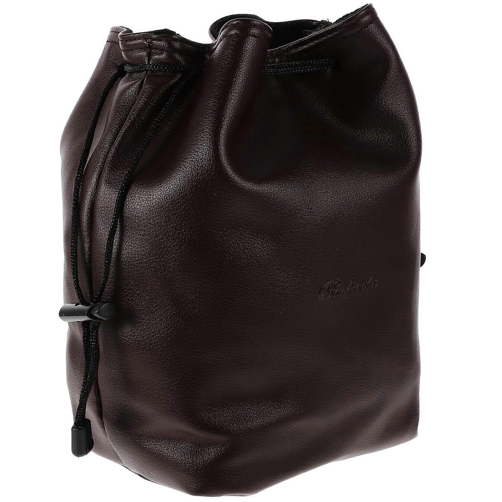 Practical Camera Bag Made of PU for Storage Use Coffee Color Portable and Durable 10.5 Inches