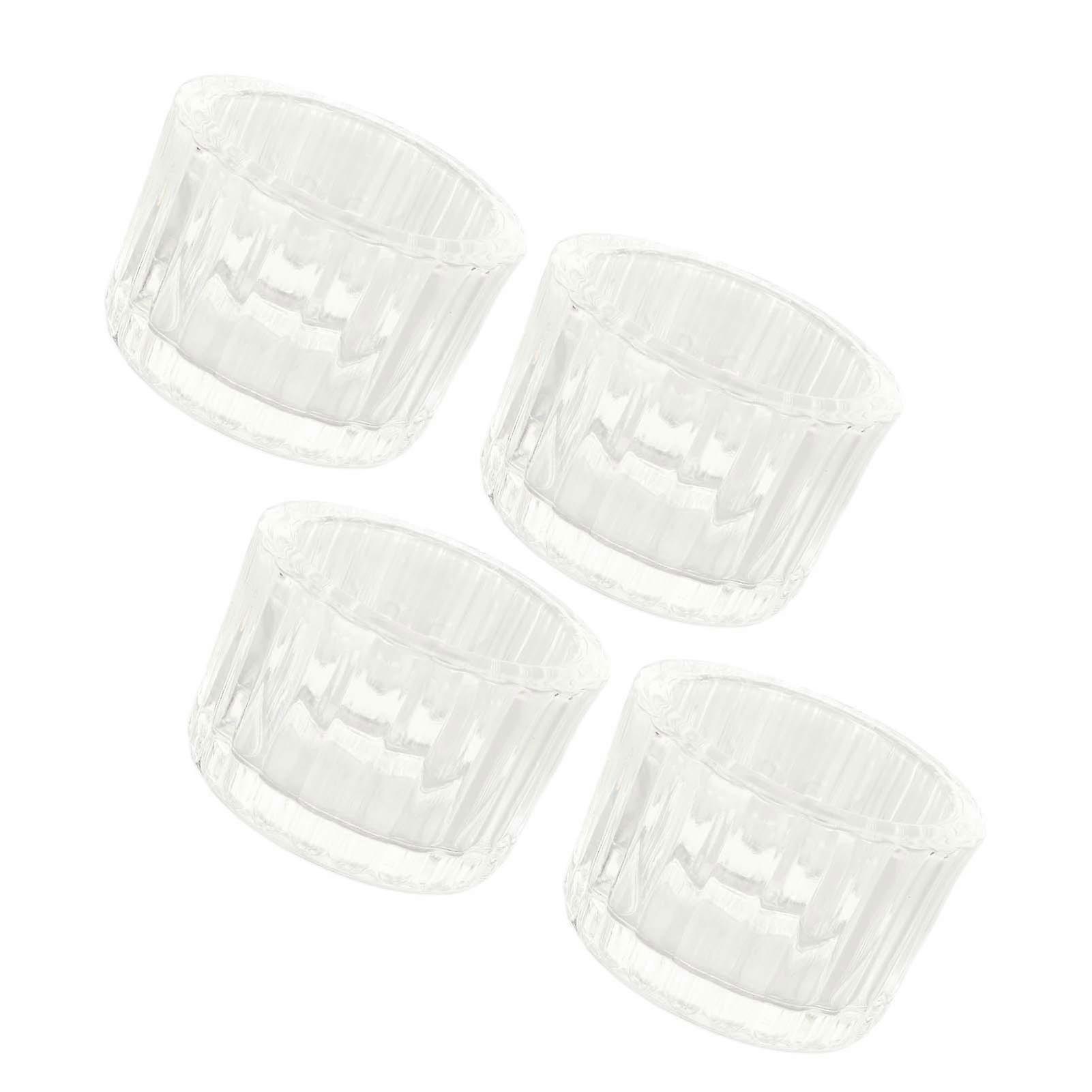 Glass Tealight Candle Holder Set HM2330601 of 4 Clear Tealight Candle Holders for Table Centerpiece 