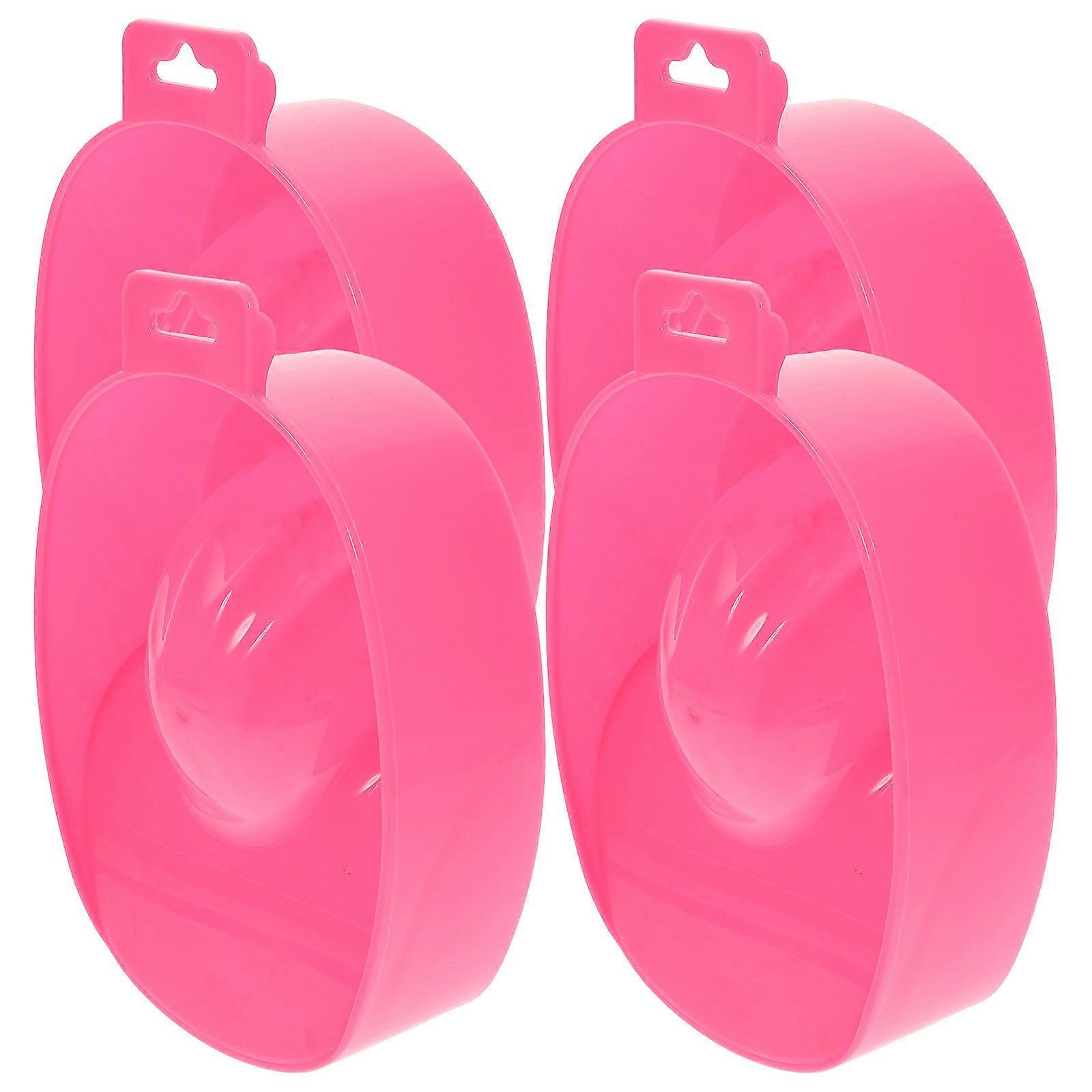 Pink Soak Tray for Manicure Use Made of Durable Synthetic Material with Hanging Hole 4 Pieces