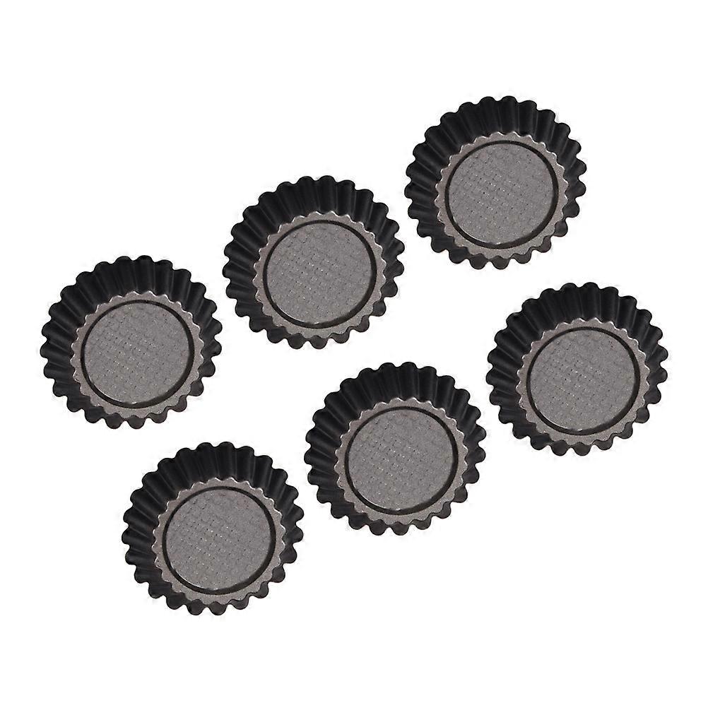 Non-Stick Egg Tart Mold Smooth Design Baking Container 10.8X10.8X2.5CM Flower Shape 6Pack