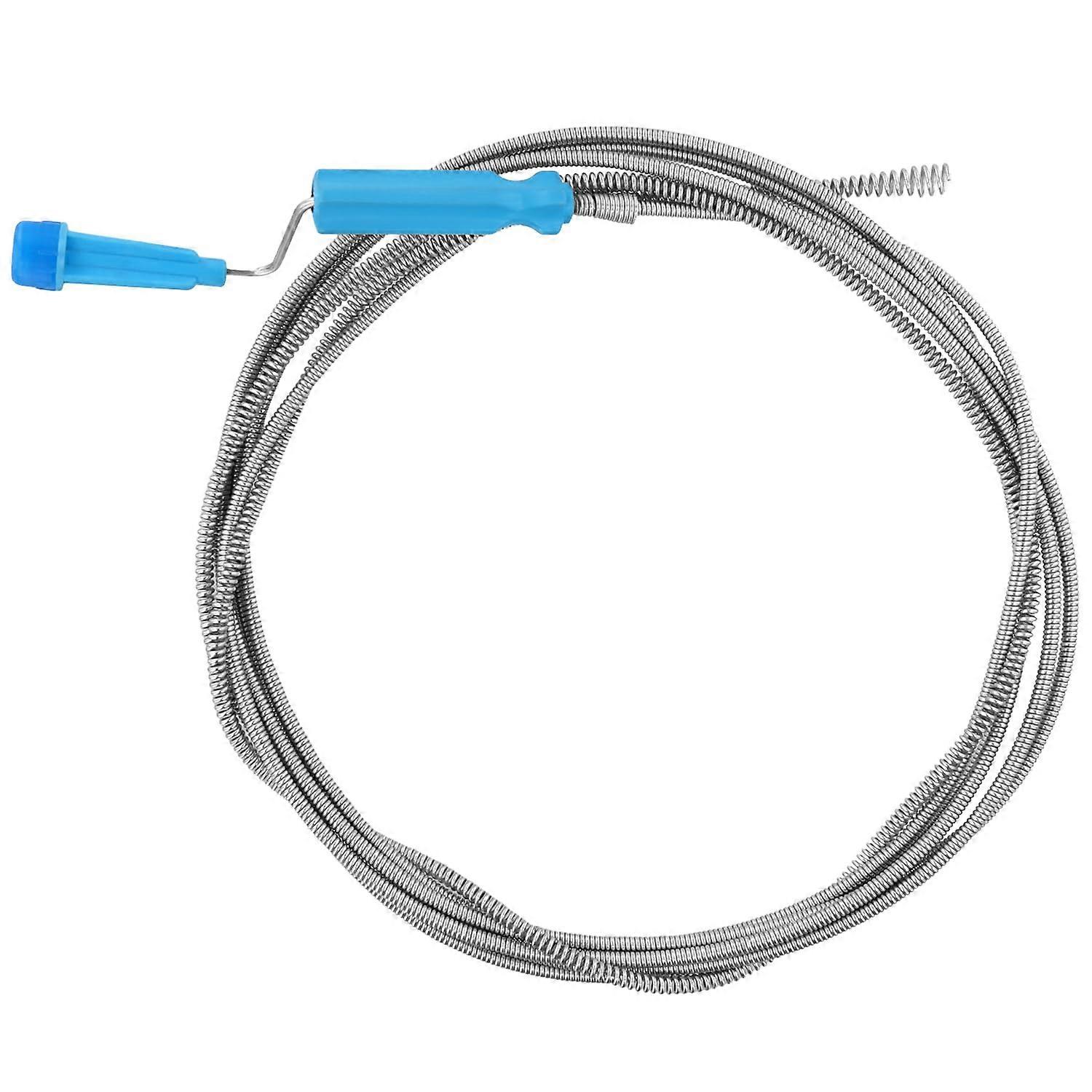 5 m x 6 mm Drain Spiral Pipe Cleaner for Sinks Bathtubs Sewers Heavy-Duty Flexible Tool for Clogs and Blockages