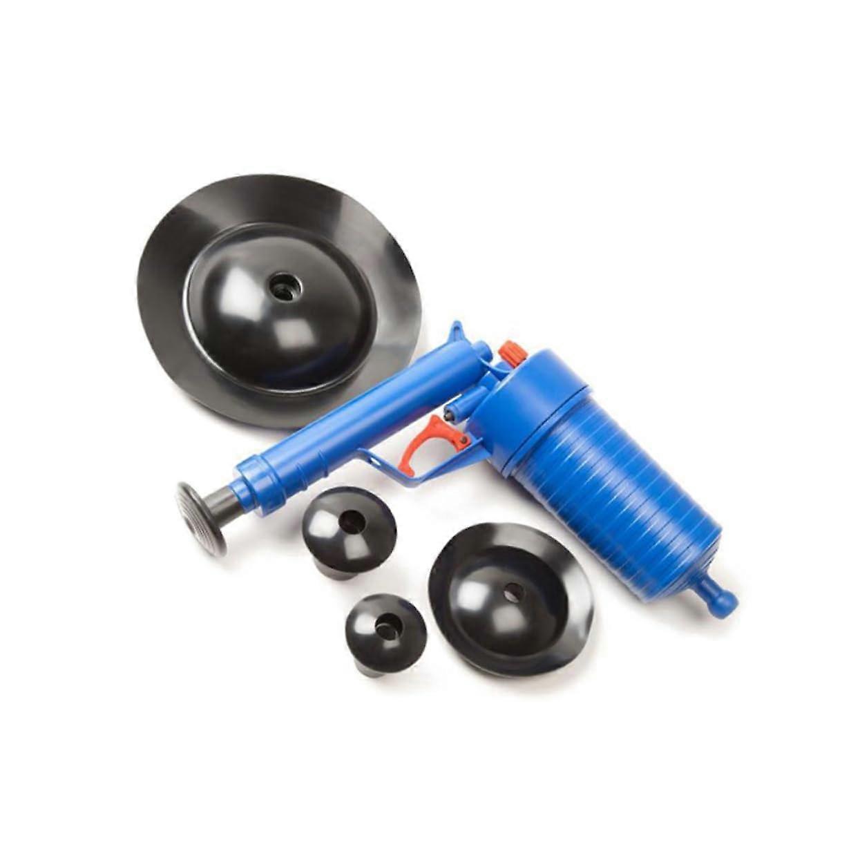 High-Pressure Drain Cleaner for Toilets, Bathtubs, Sinks - Effective Plunger with Reusable Suction Heads for Clogs