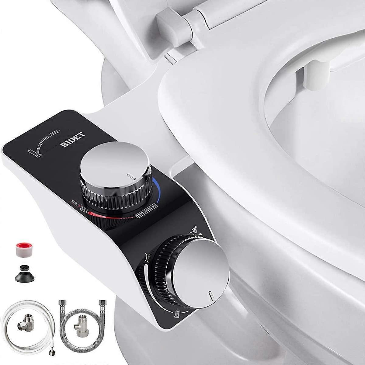 Bidet Attachment Hot/Cold Water, SelfCleaning Nozzle, Adjustable Pressure/Temperature