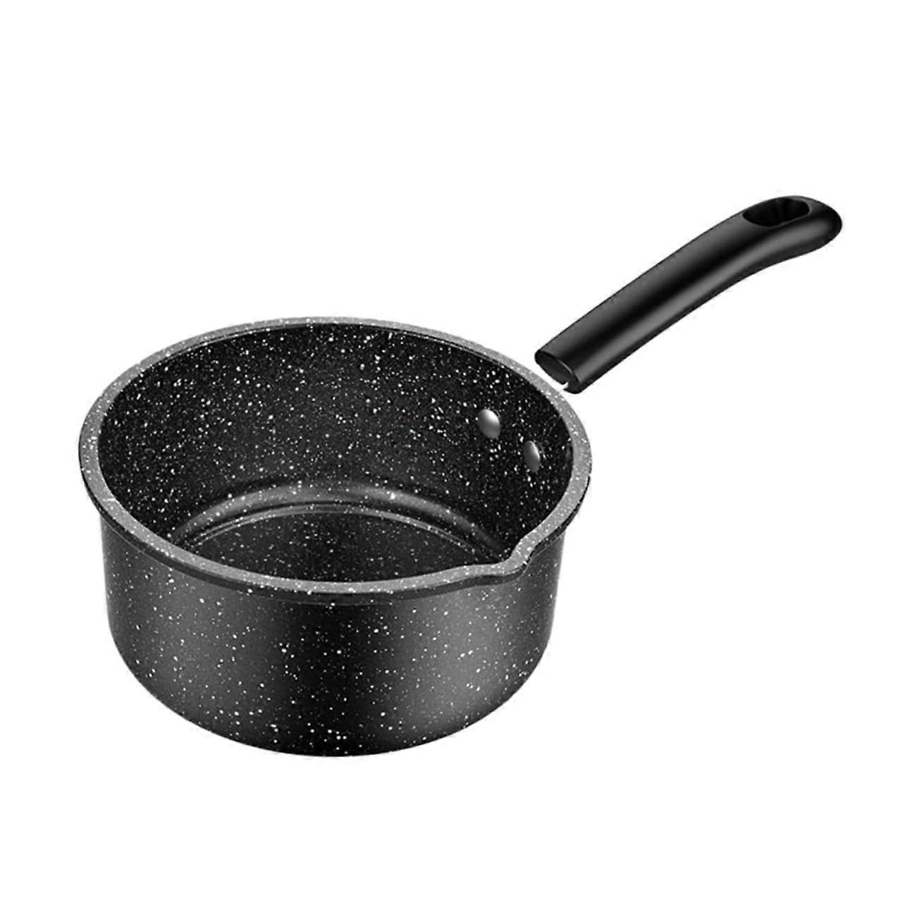 Maifan Milk Pot, Stone Teapot Warmer, Black Mini Cooker for Milk Sauce and Butter, Professional Refined Iron Kitchen Cookware