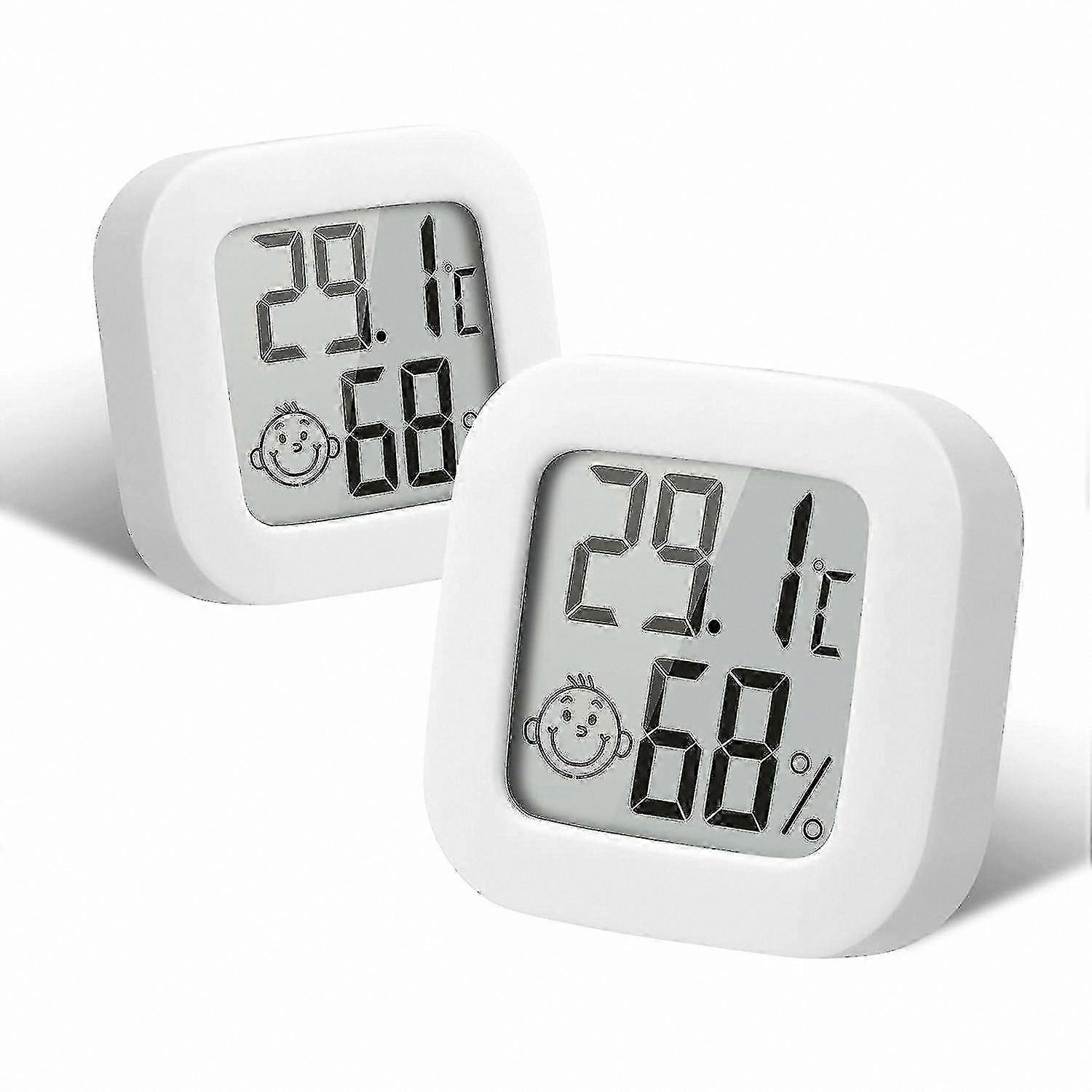 Digital Hygrometer Thermometer 2-Pack, Mini Temperature Humidity Monitor with Comfort Indicator for Indoor Use