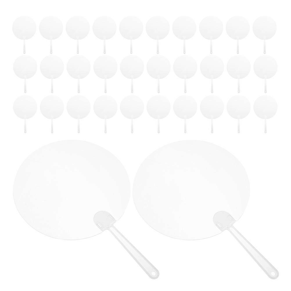 50pcs Transparent Round Hand Fans for DIY Painting and Crafting Lightweight Summer Art Activity to Boost Creativity and Hand Eye Coordination