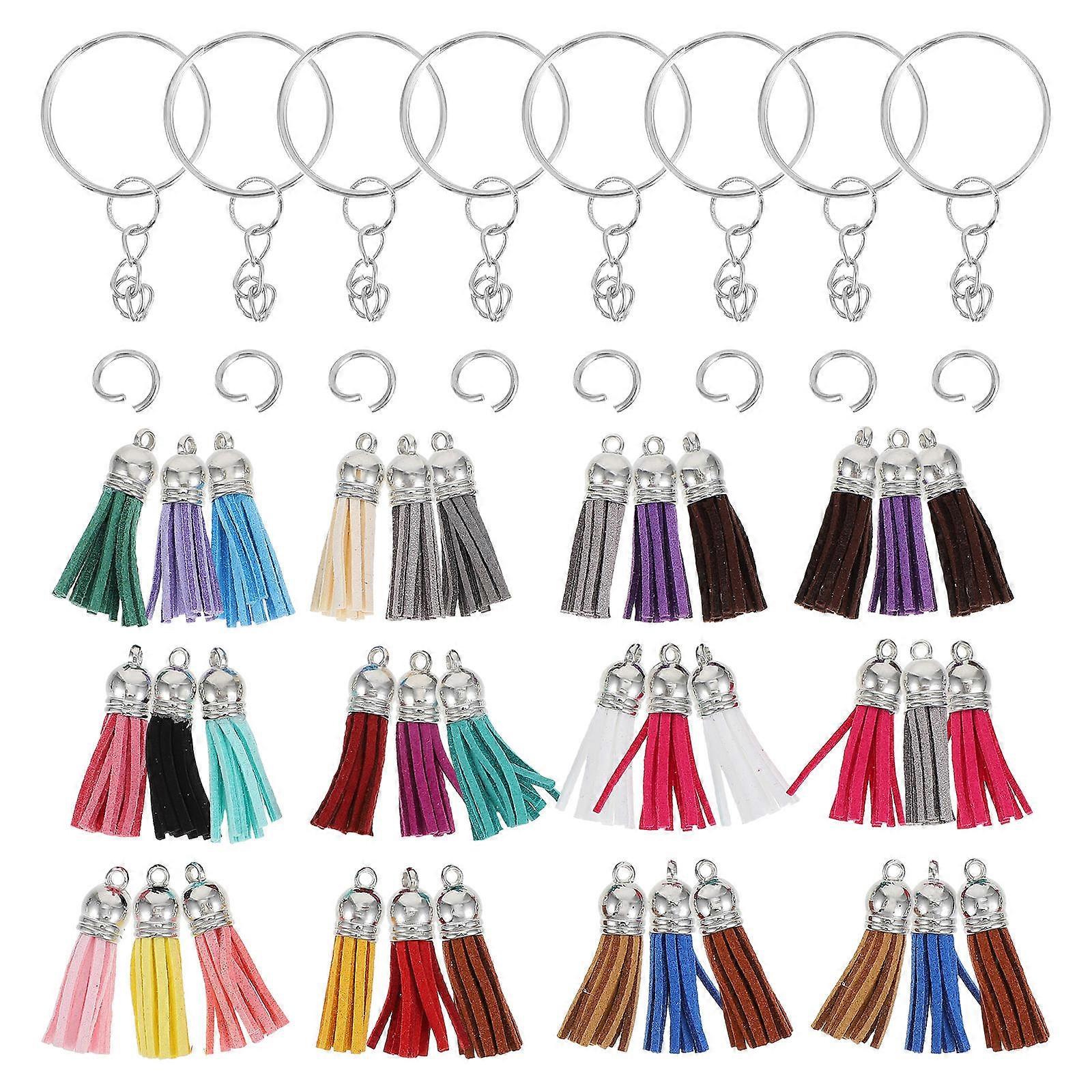 1 Set Multi Color Tassel Key Chain DIY Supplies Car Pendant Kit