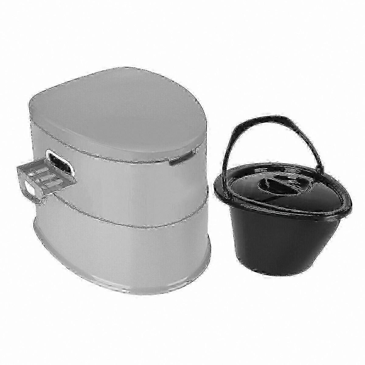 Portable Camping Toilet with Paper Roll Holder for Travel and Outdoor Use Movable Commode Seat