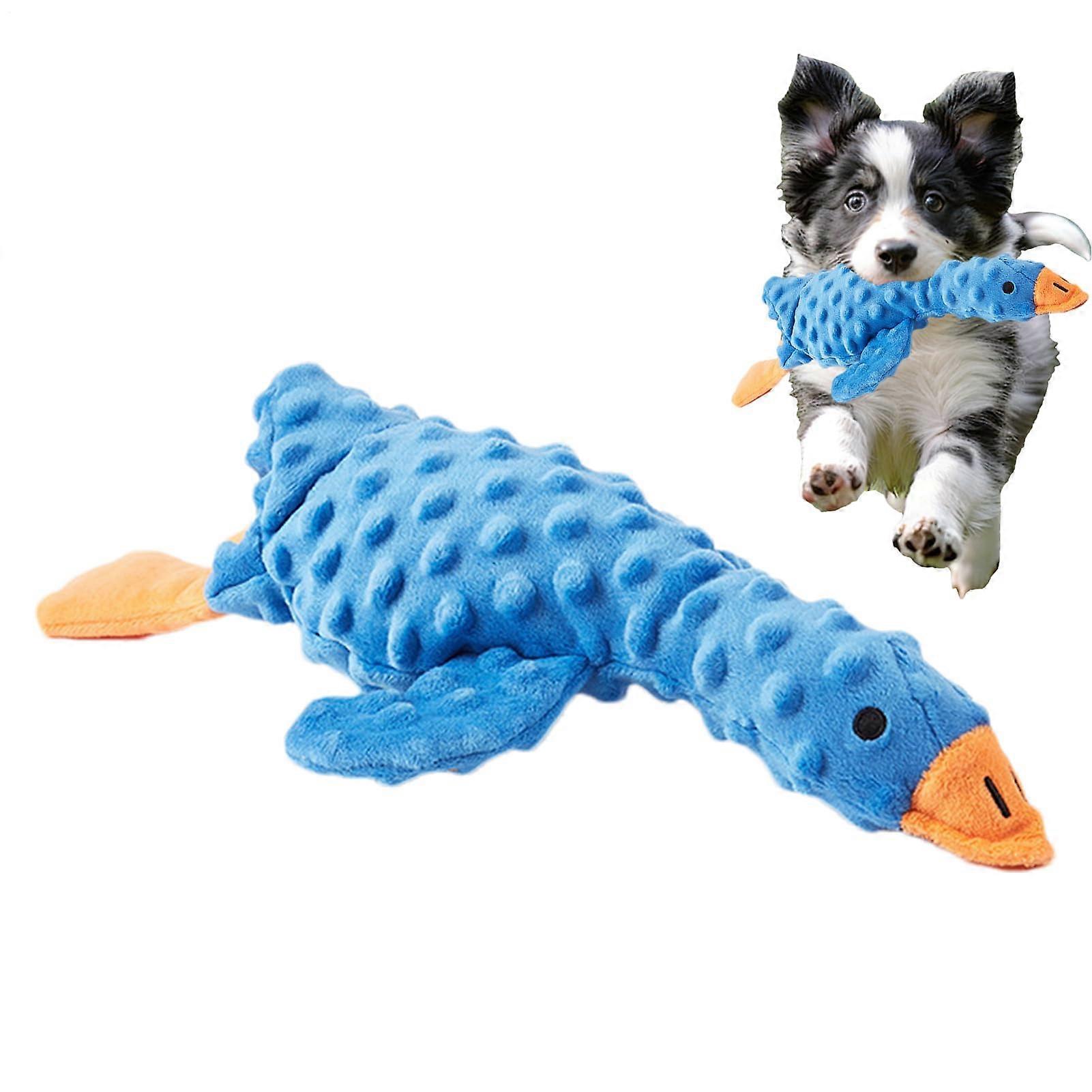 Plush Dog Toy - Stuffed Chew Toy For Puppies, Interactive Cognitive Toy With Crinkle Sound And Treat Hide, Chew Toy Blue