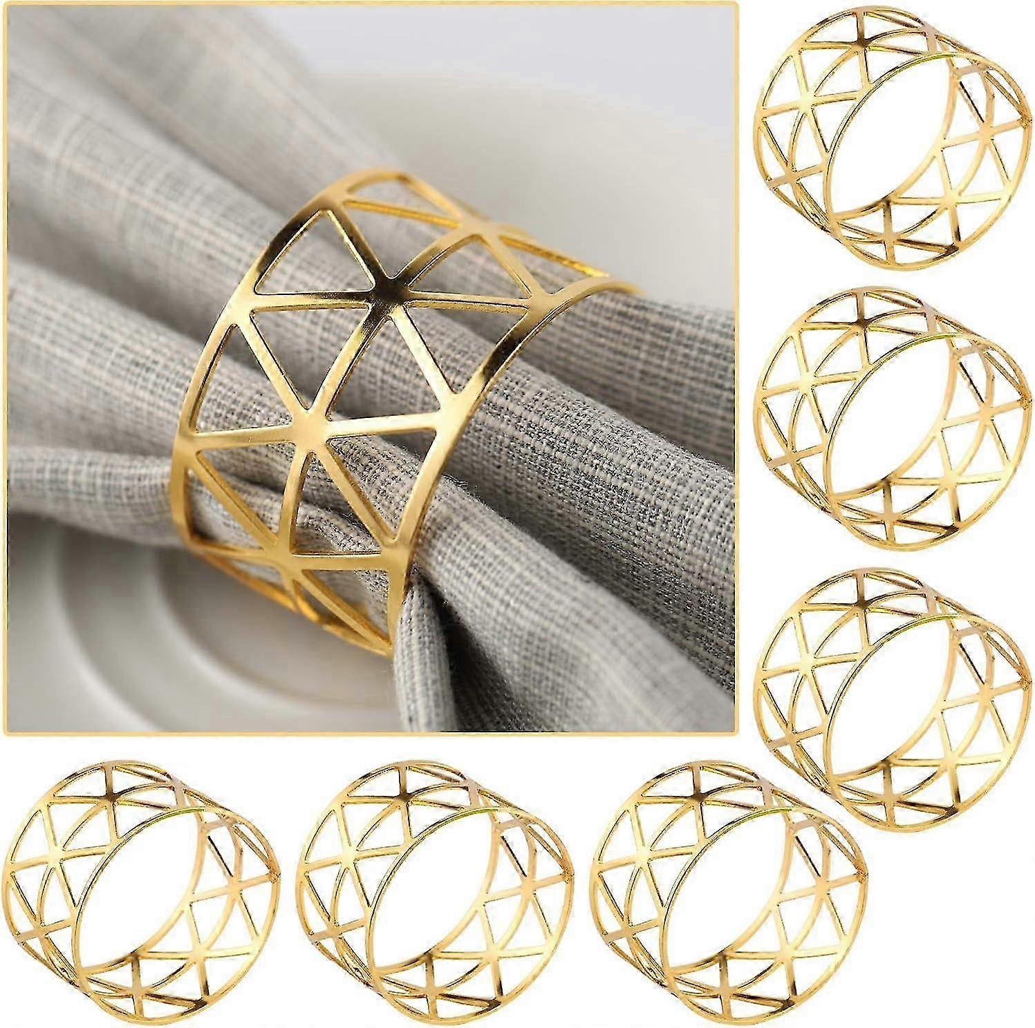 ナプキンリング、12ゴールドナプキンリングのセット、頑丈な金属ナプキンリングのアップグレード、金属ナプキンリングナップ