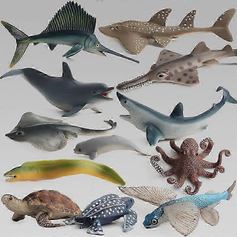 Twelve sets of one set 204-831-0.5kg# Marine animal model doll ornaments multiple marine animal models simulation marine toy model simulation shark