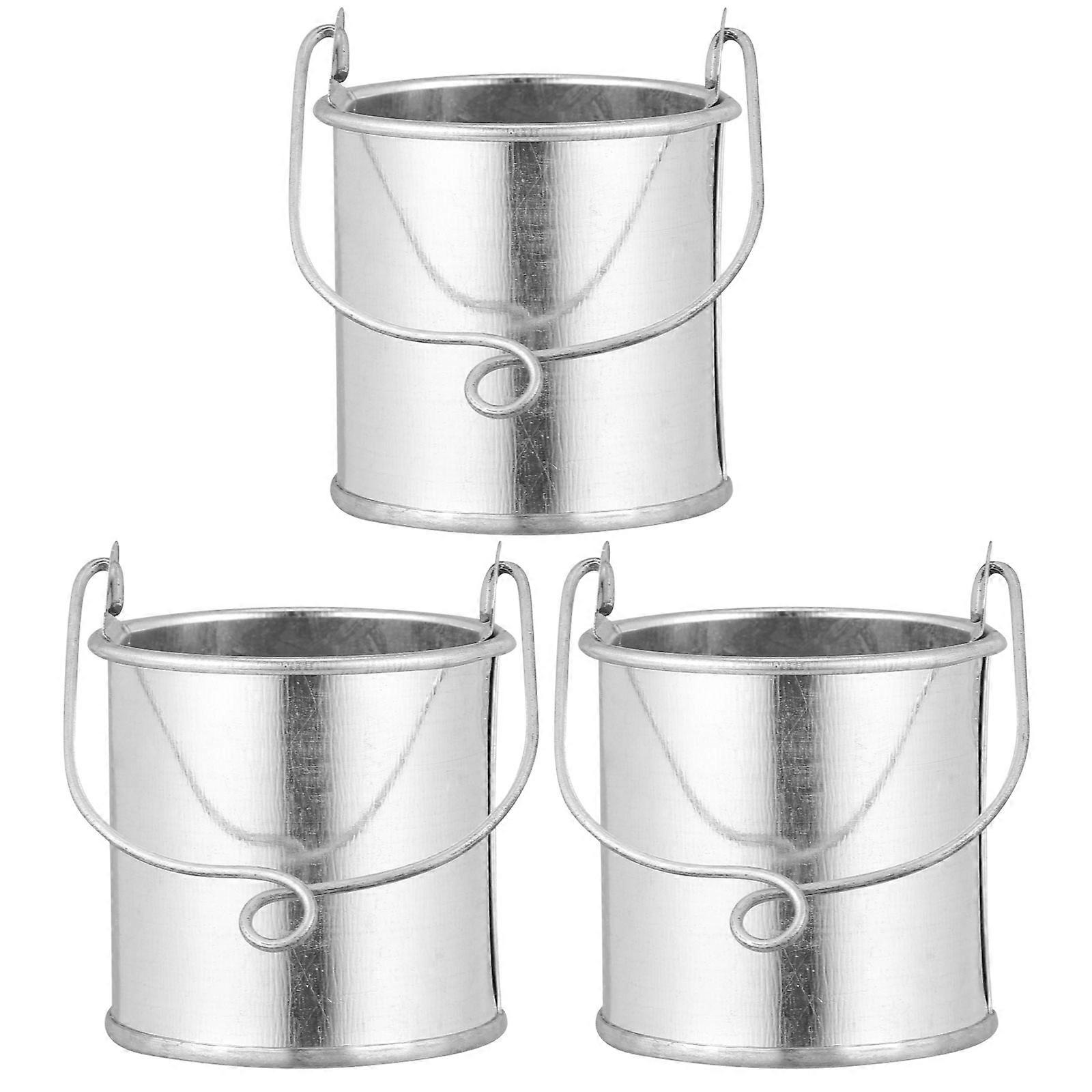 طقم مزهرية زهور عتيقة من 3 بطحين فضي لديكور المنزل والترتيبات 3 قطع