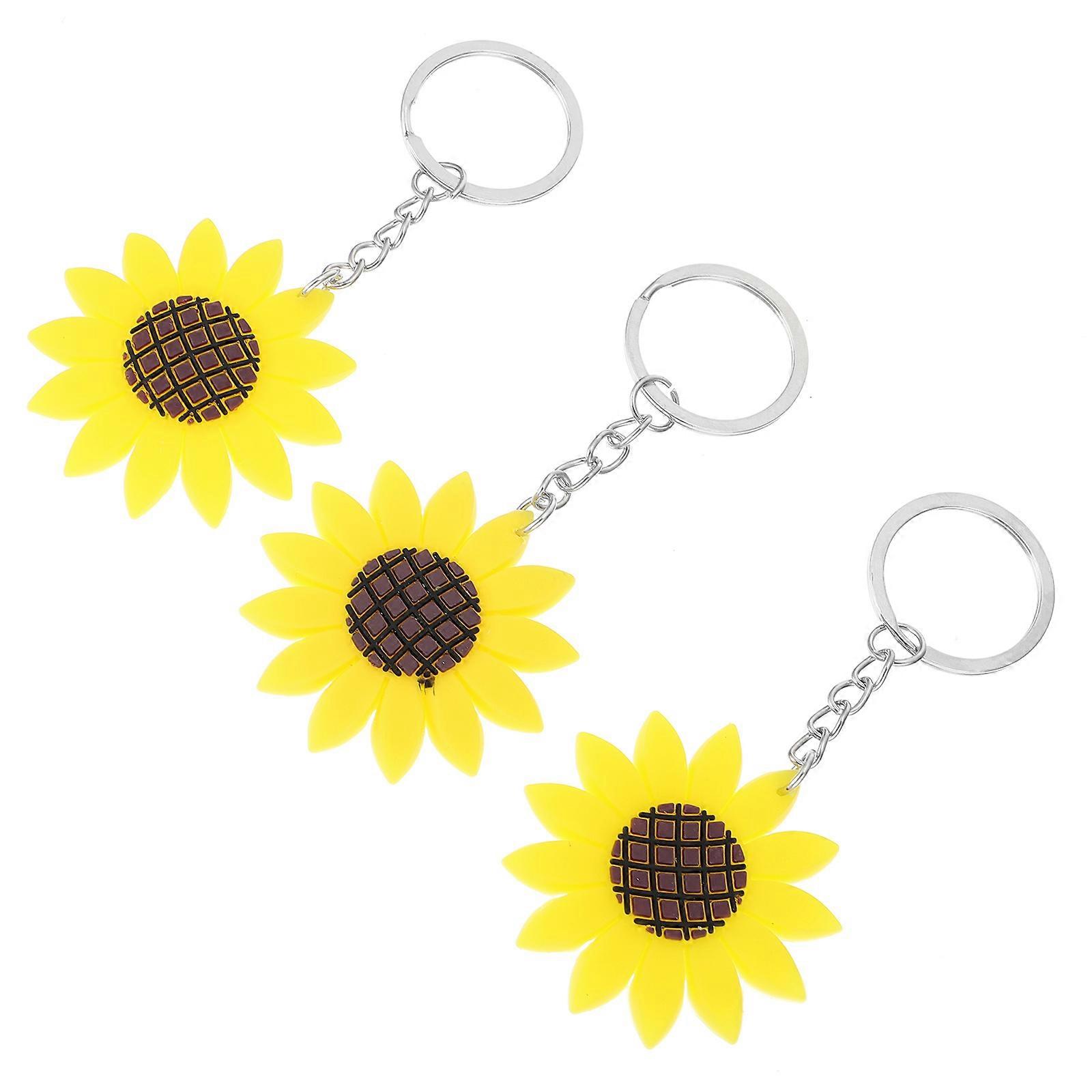 Sunflower Keychains Decoration For Students In Assorted Color With Simple Design 12Pcs