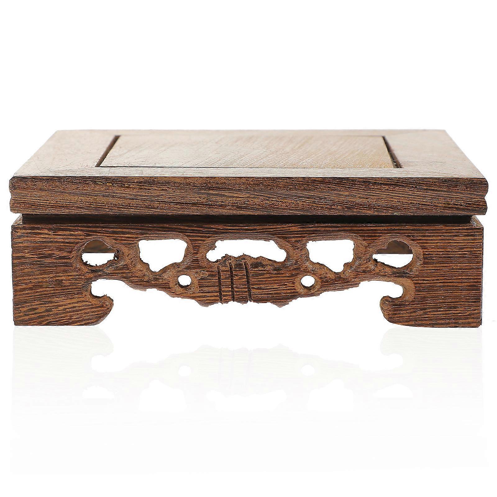 Wooden Flower Pot Base Light Brown for Home Decor Stable and Versatile 7.87 x 7.87 x 2.95 Inches
