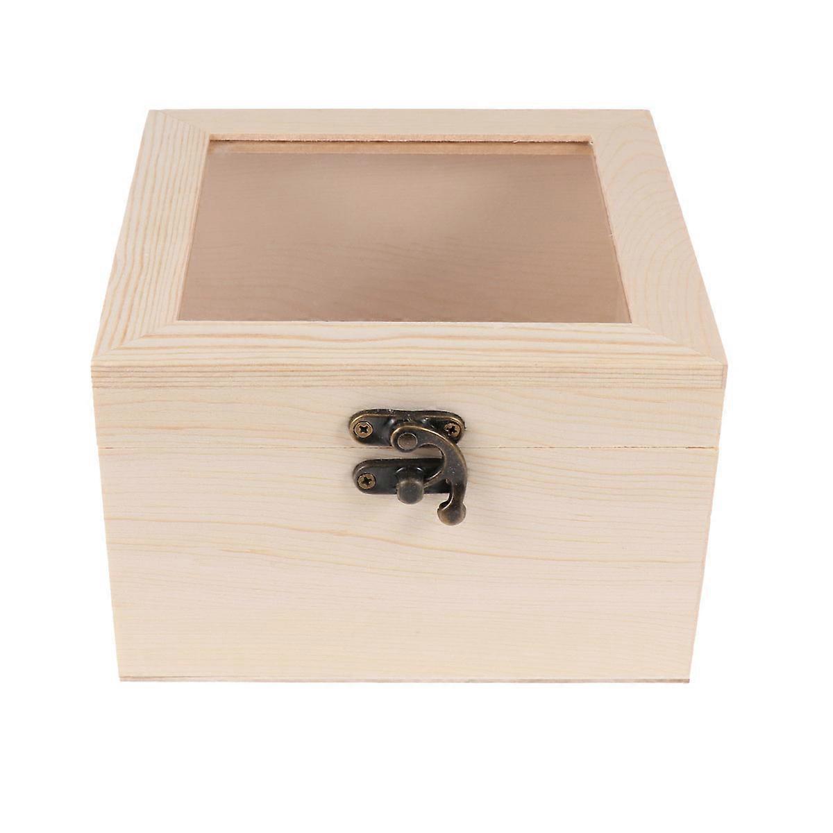 صندوق هدايا خشبي أصفر للتغليف حقيبة تخزين مثالية ل 15 × 15 × 10 سم