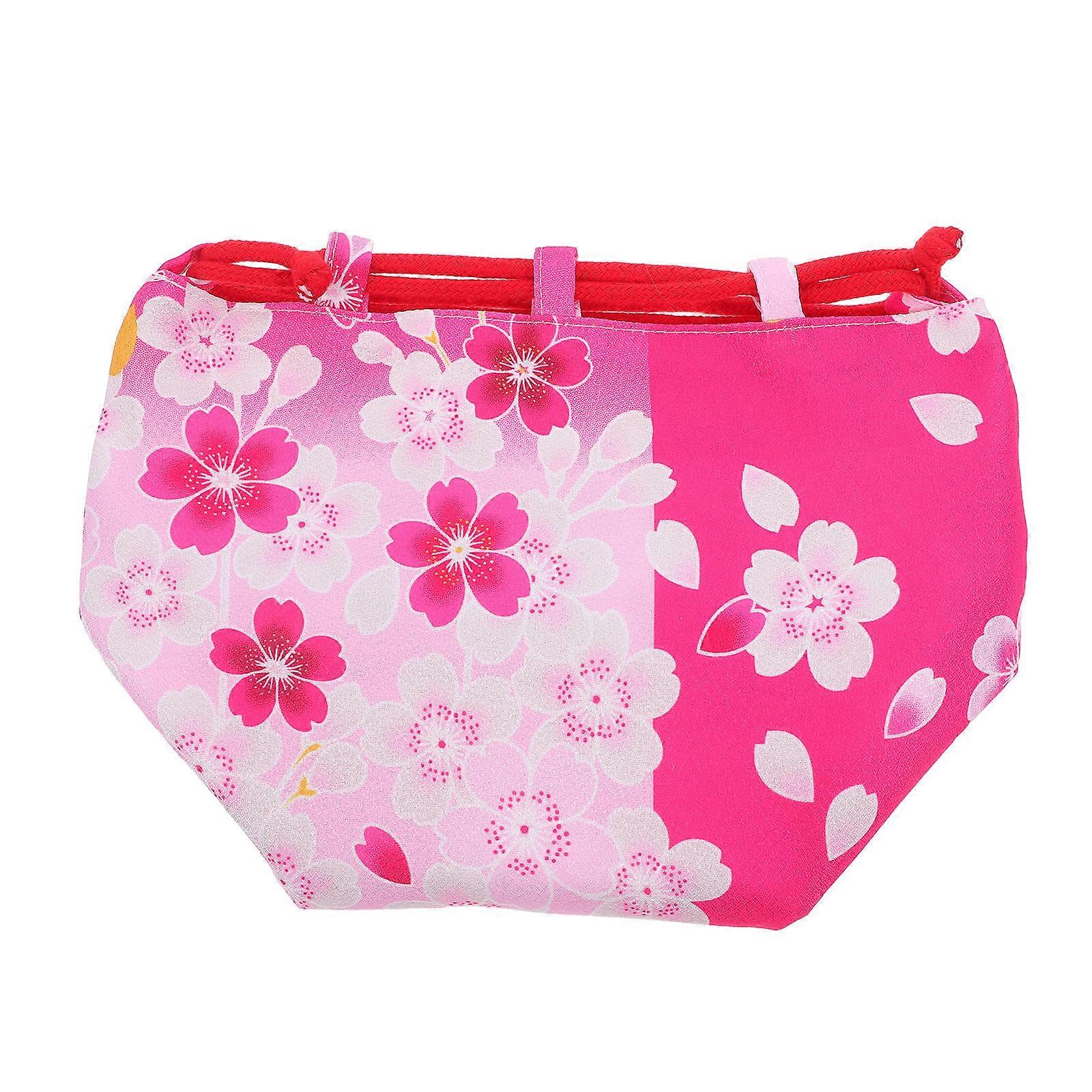 Lightweight Drawstring Coin Purse For Women With Japanese Style Cherry Size 15*15*15CM 1Pcs