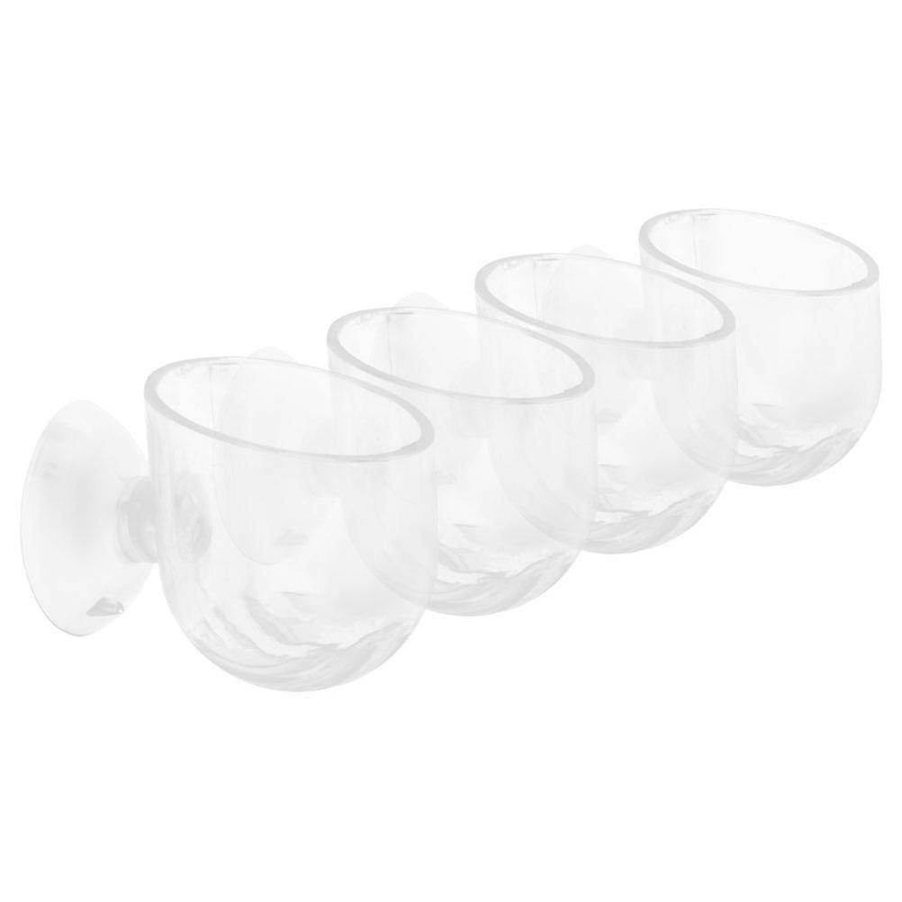 Aquarium Planter Cup with Suction Cups for Fish Tank Storage Use Made of Acrylic Transparent 4Pcs