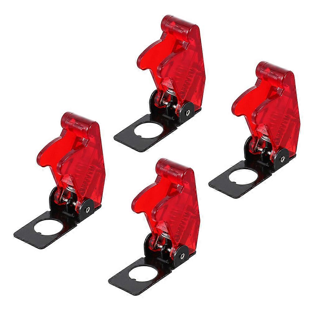 Square Toggle Switch Covers 4Pcs Anti-touch Protection For Office Use Made From Iron And Plastic